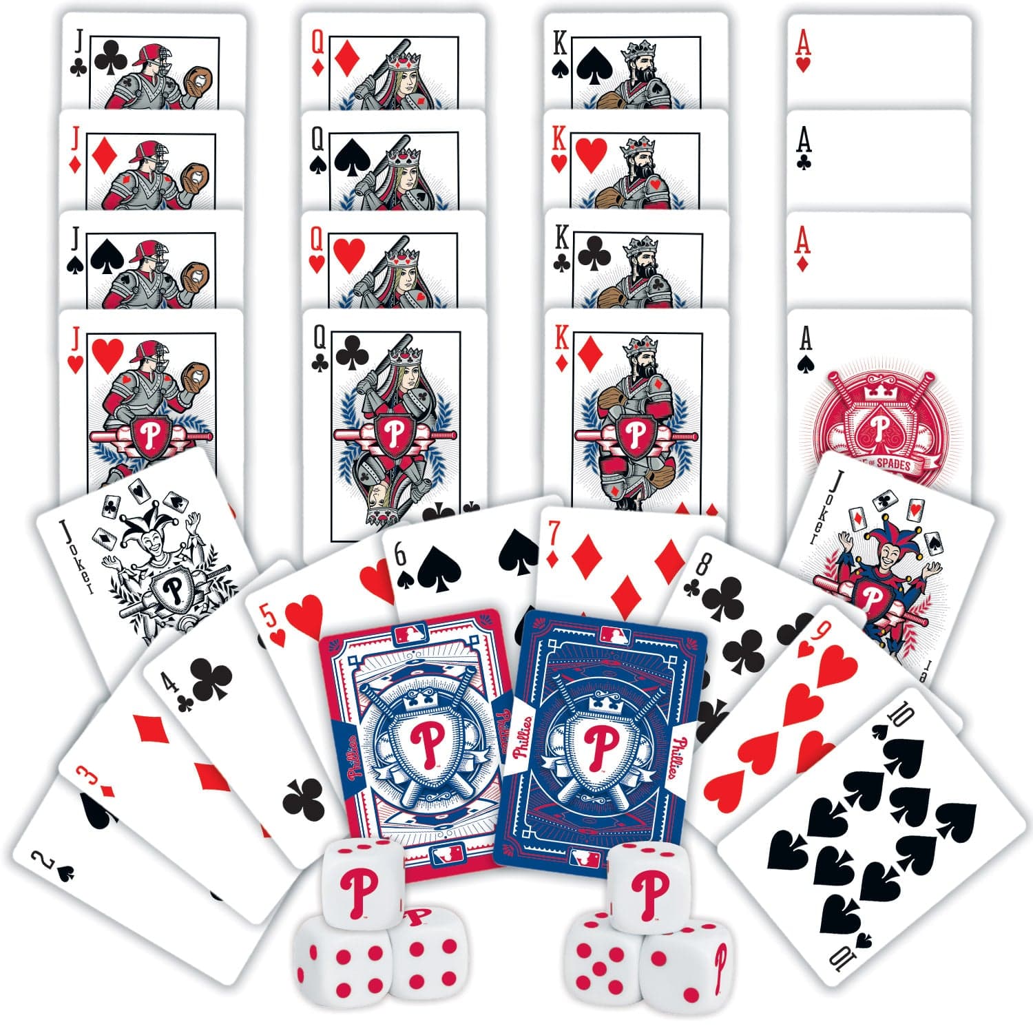 Philadelphia Phillies 2-Pack Playing Cards and Dice Set - Sports Gifts, Sports Memorabilia, Sports Collectibles, Fan Shop