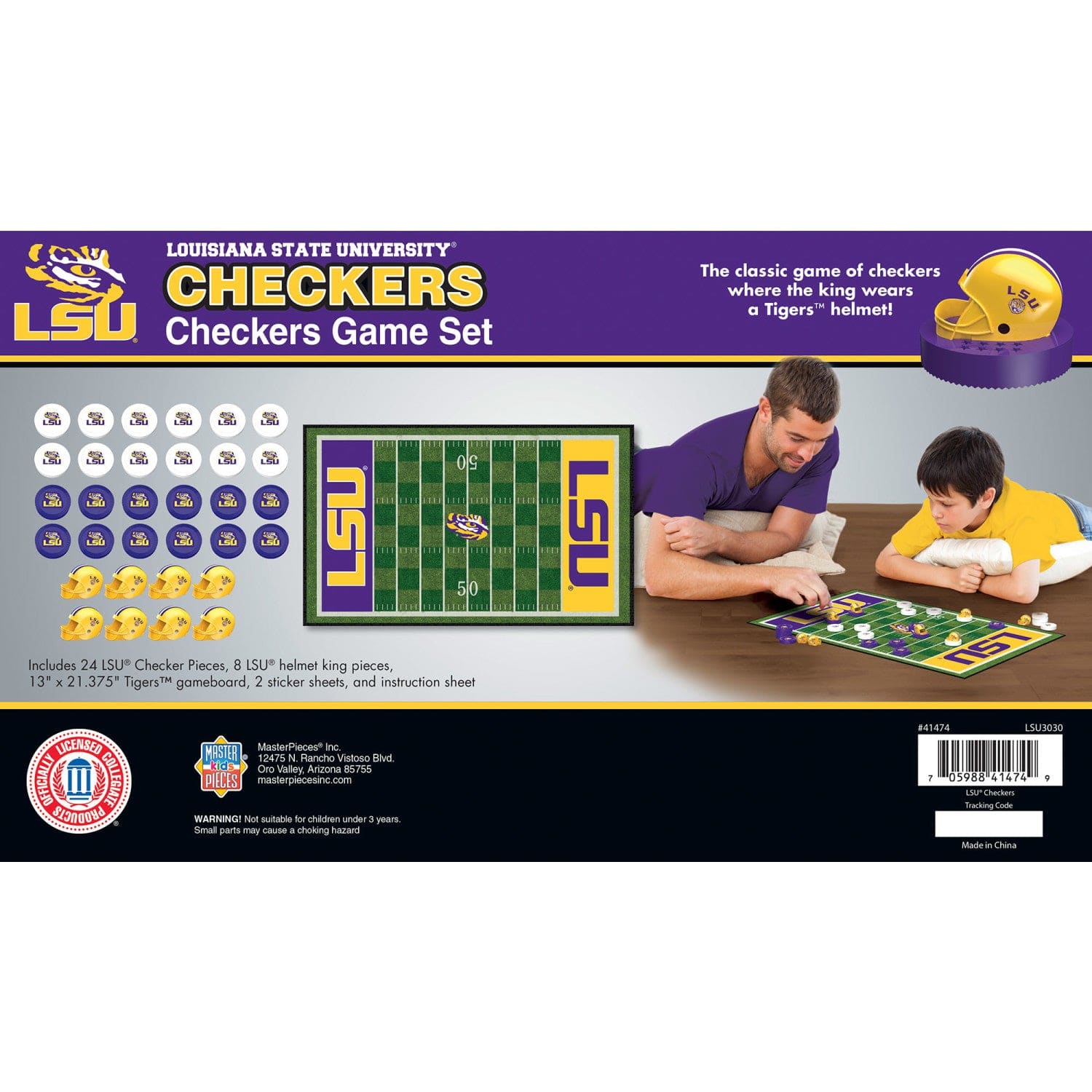 LSU Tigers Checkers Game - Sports Gifts, Sports Memorabilia, Sports Collectibles, Fan Shop