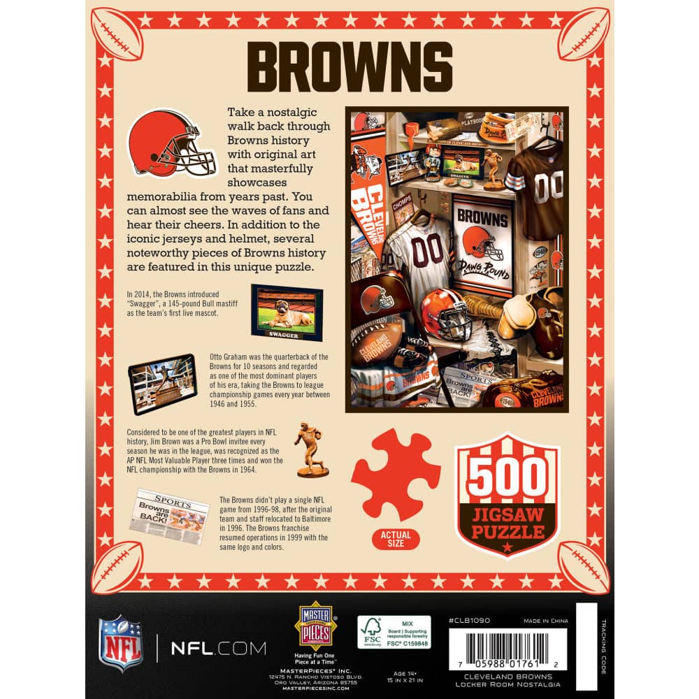 Cleveland Browns Locker Room 500-Piece Jigsaw Puzzle