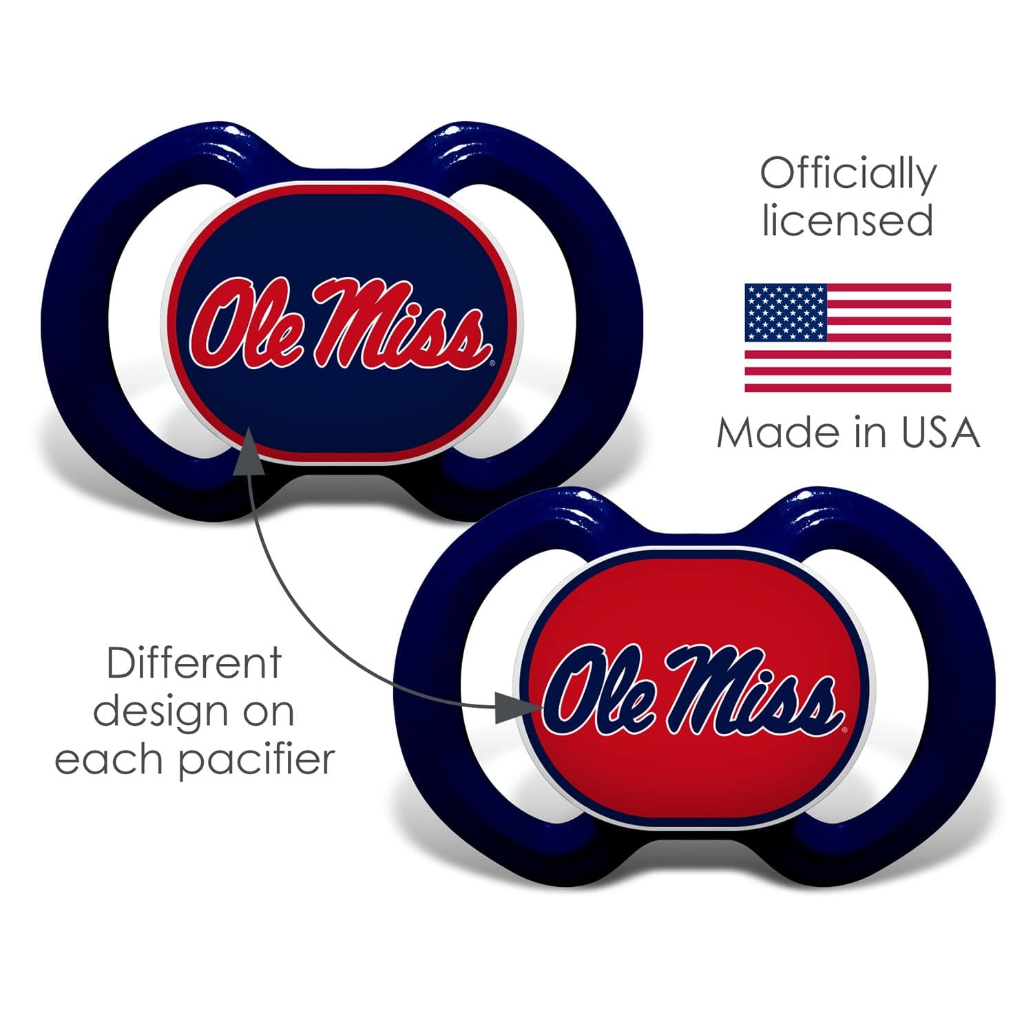 Ole Miss Rebels Pacifier Set - 2 Pack - Sports Gifts, Sports Memorabilia, Sports Collectibles, Fan Shop