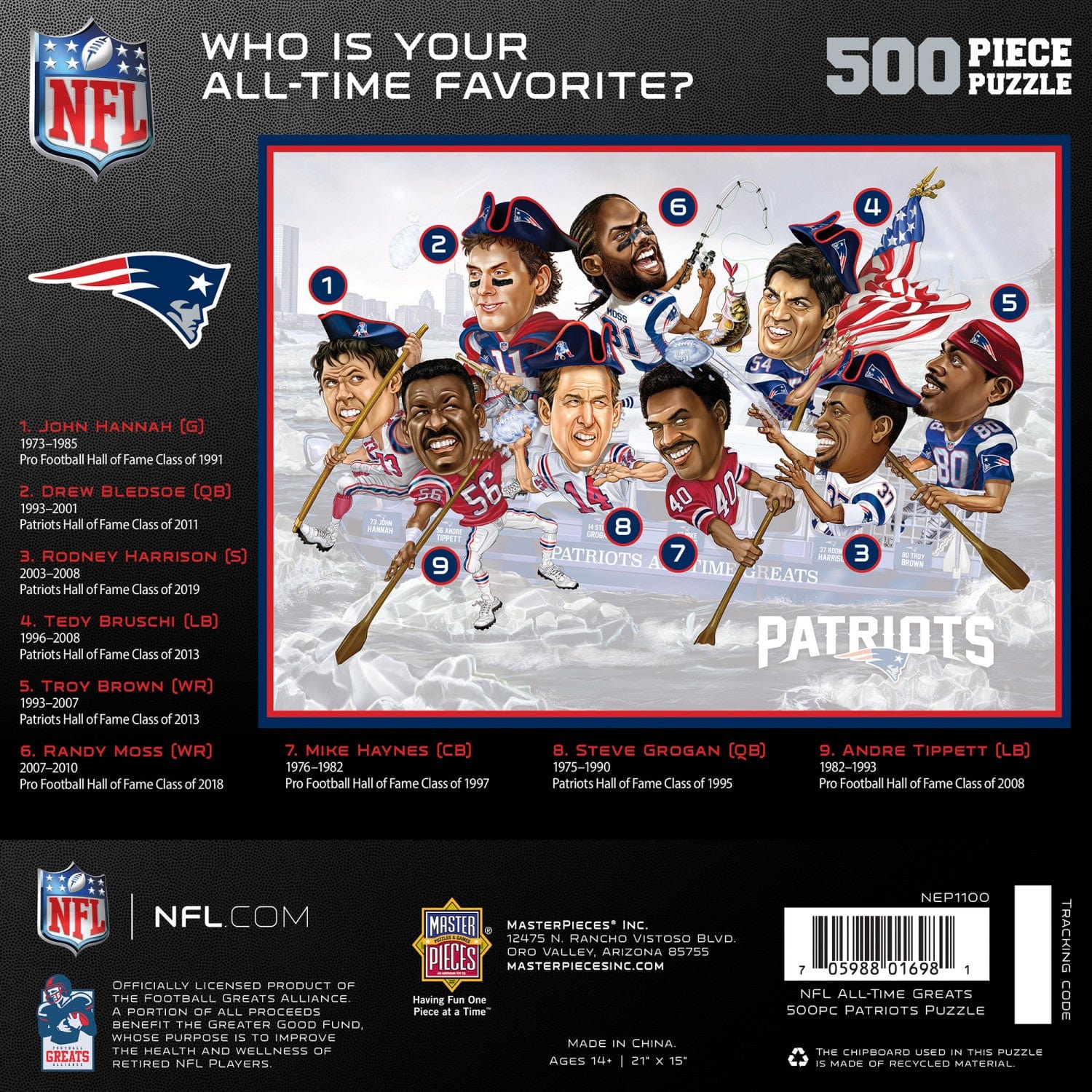 New England Patriots Legends 500-Piece Jigsaw Puzzle - Sports Gifts, Sports Memorabilia, Sports Collectibles, Fan Shop