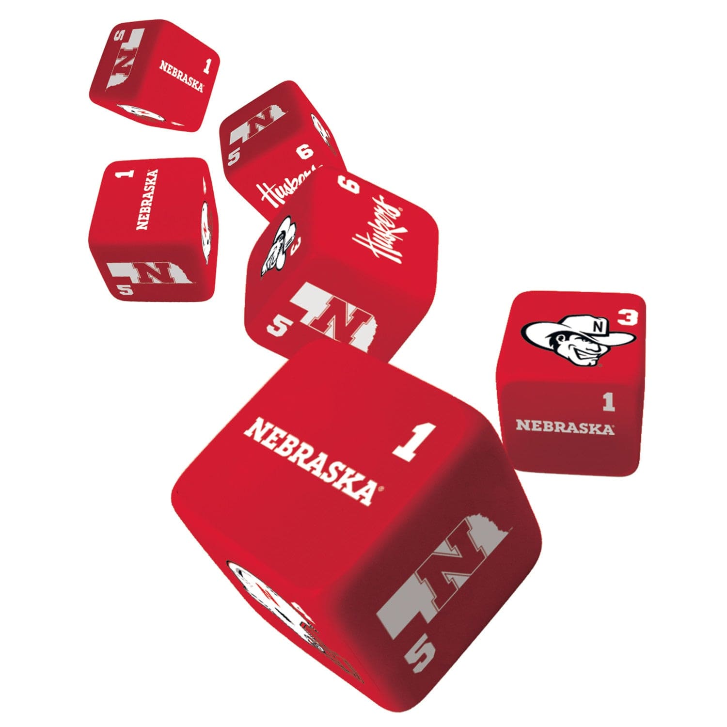 Nebraska Cornhuskers Themed Dice Set - Sports Gifts, Sports Memorabilia, Sports Collectibles, Fan Shop