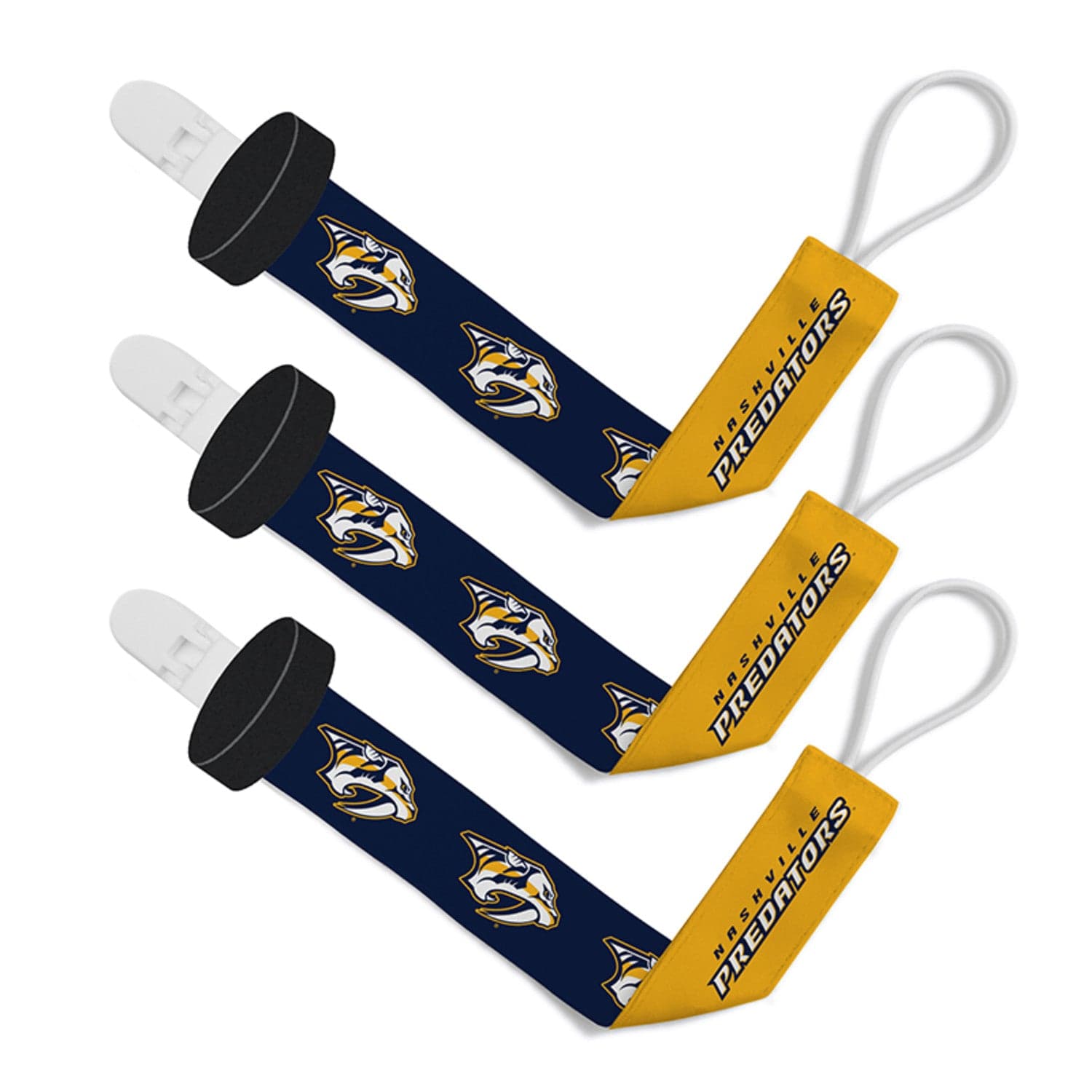 Nashville Predators Pacifier Clip 3-Pack - Perfect for Little Fans - Sports Gifts, Sports Memorabilia, Sports Collectibles, Fan Shop