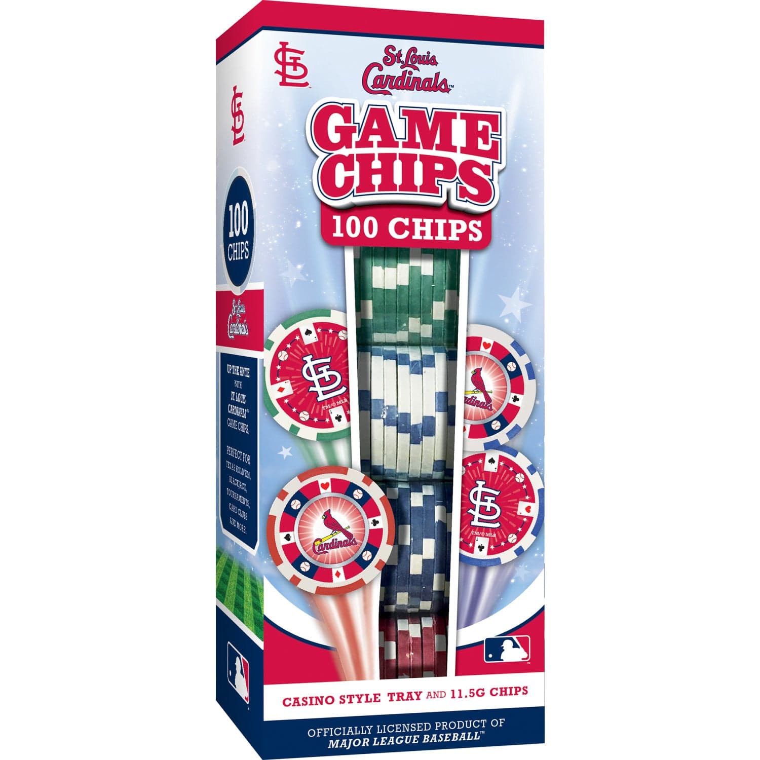 St. Louis Cardinals 100 Piece Poker Chip Set - Sports Gifts, Sports Memorabilia, Sports Collectibles, Fan Shop