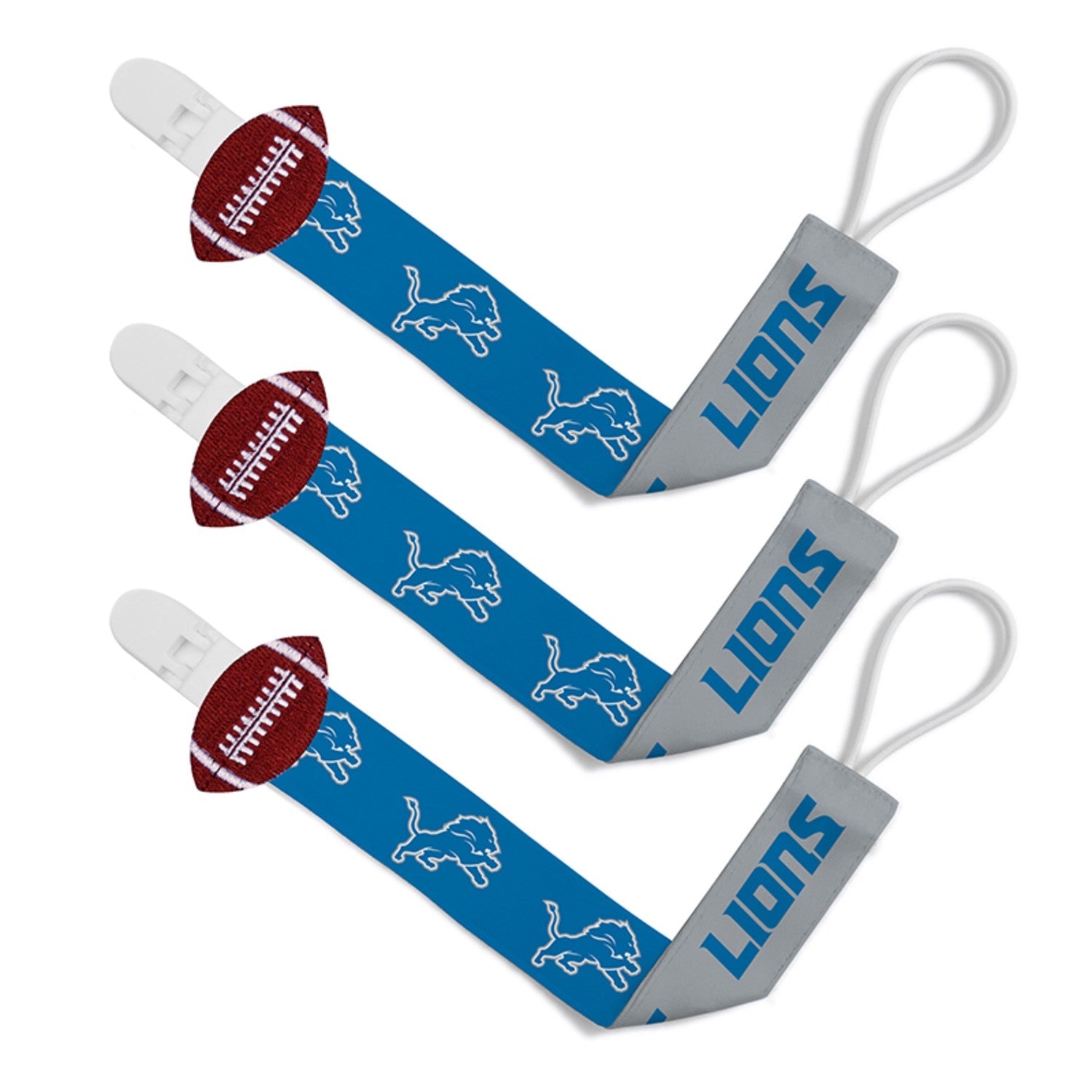 Detroit Lions - Pacifier Clip 3-Pack - 757 Sports Collectibles