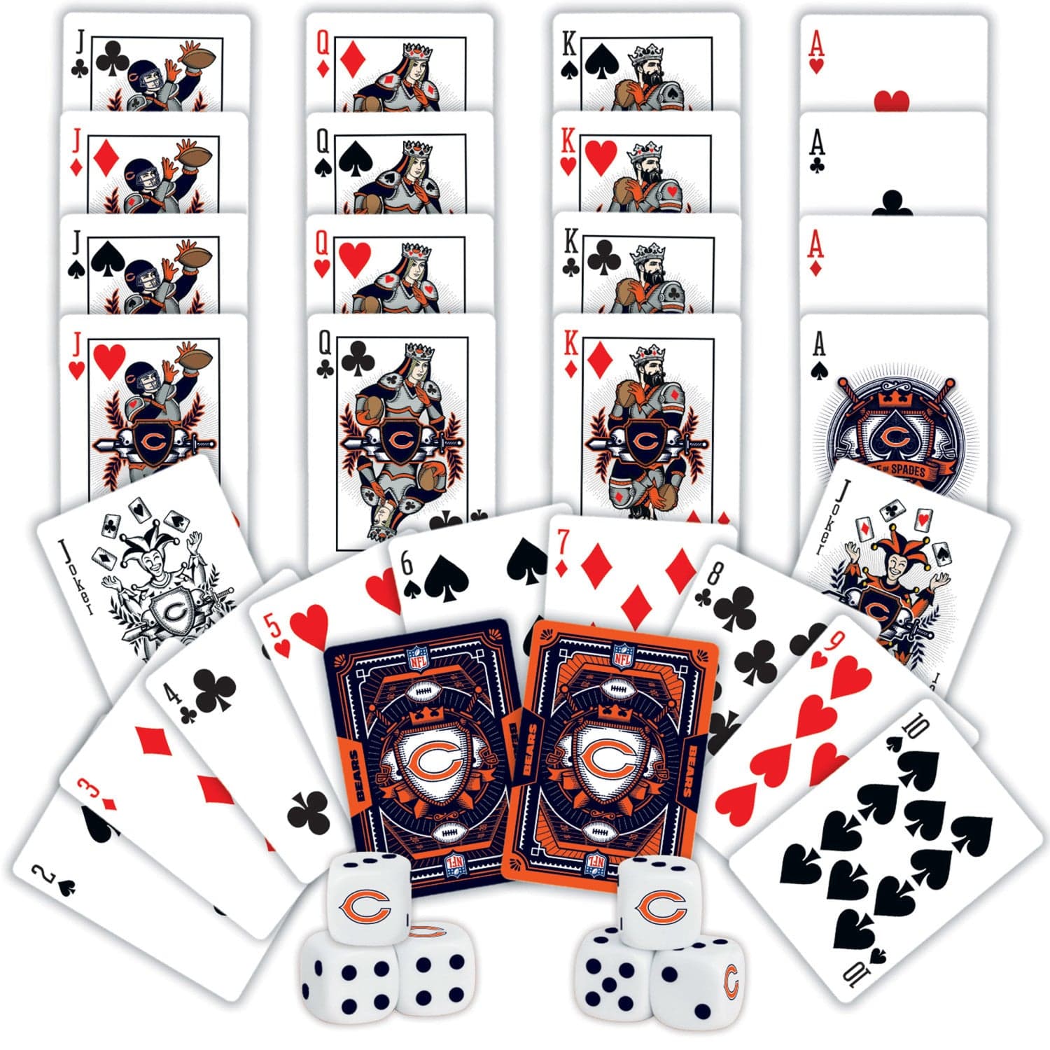 Chicago Bears 2-Pack Playing Cards and Dice Set
