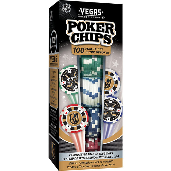 Las Vegas Golden Knights 100 Piece Poker Chips - 757 Sports Collectibles