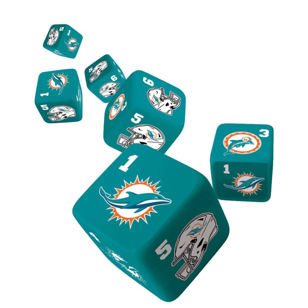 Miami Dolphins Dice Set - Sports Gifts, Sports Memorabilia, Sports Collectibles, Fan Shop
