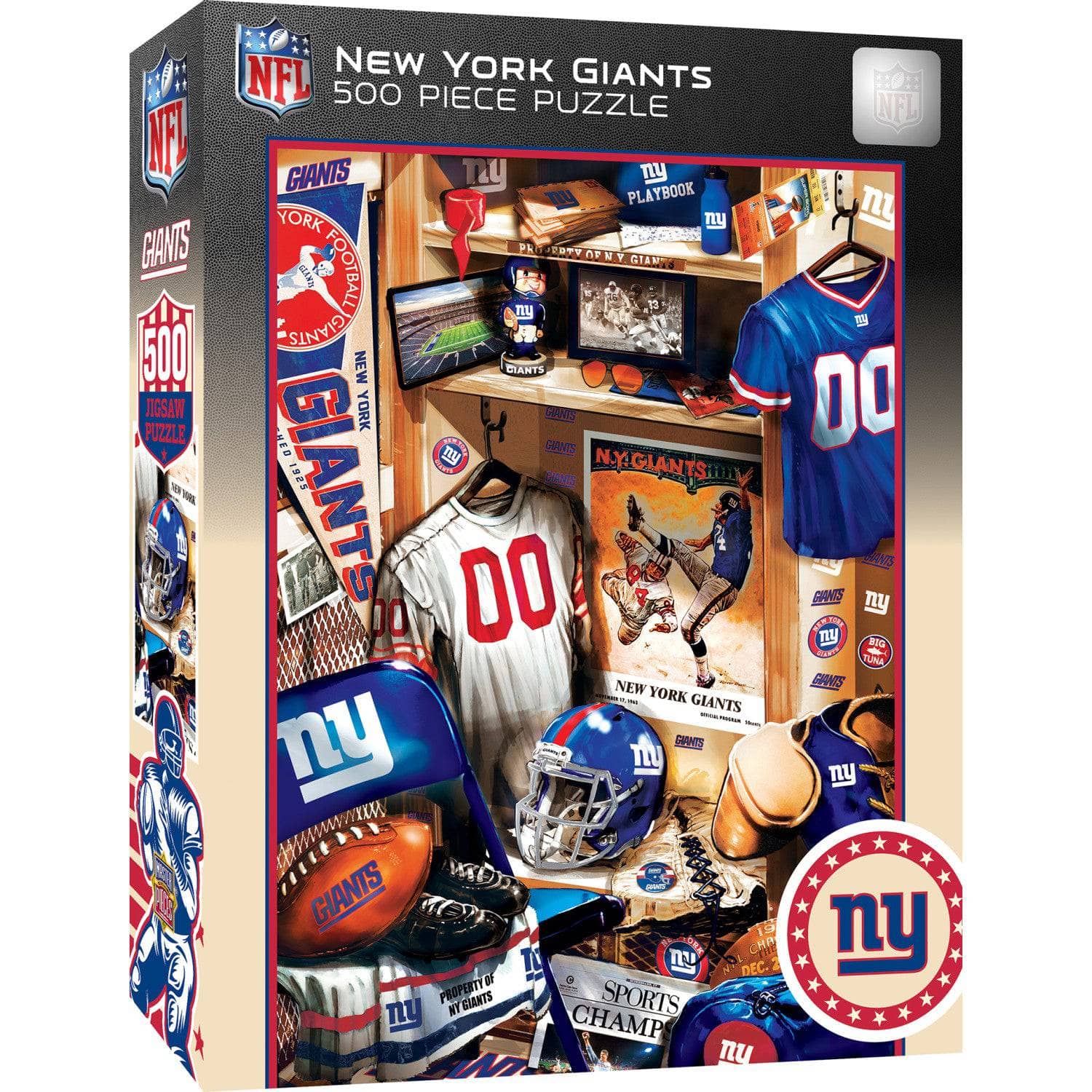 New York Giants Locker Room 500 Piece Jigsaw Puzzle - Sports Gifts, Sports Memorabilia, Sports Collectibles, Fan Shop