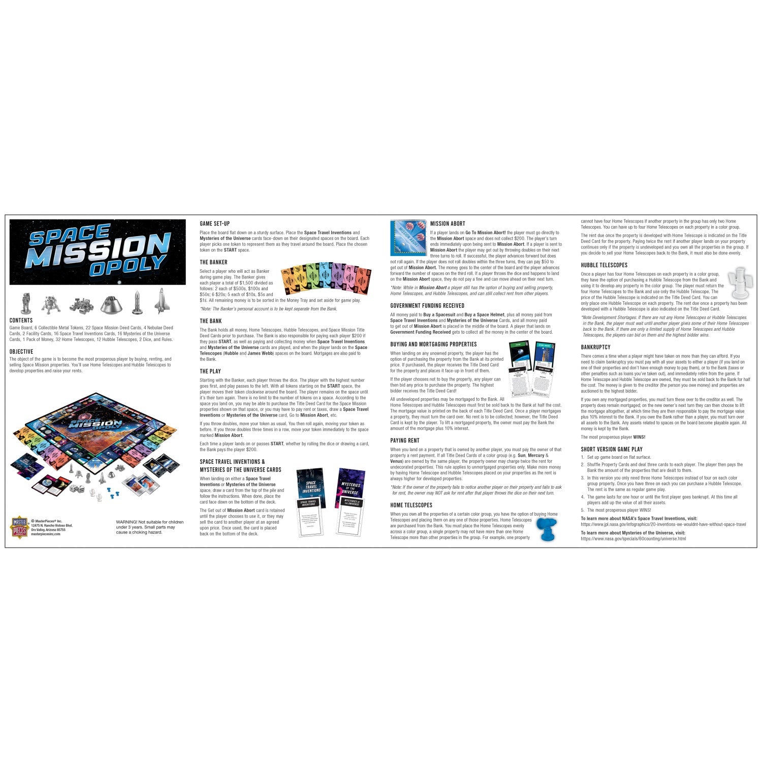 Space Mission Opoly Board Game - 757 Sports Collectibles