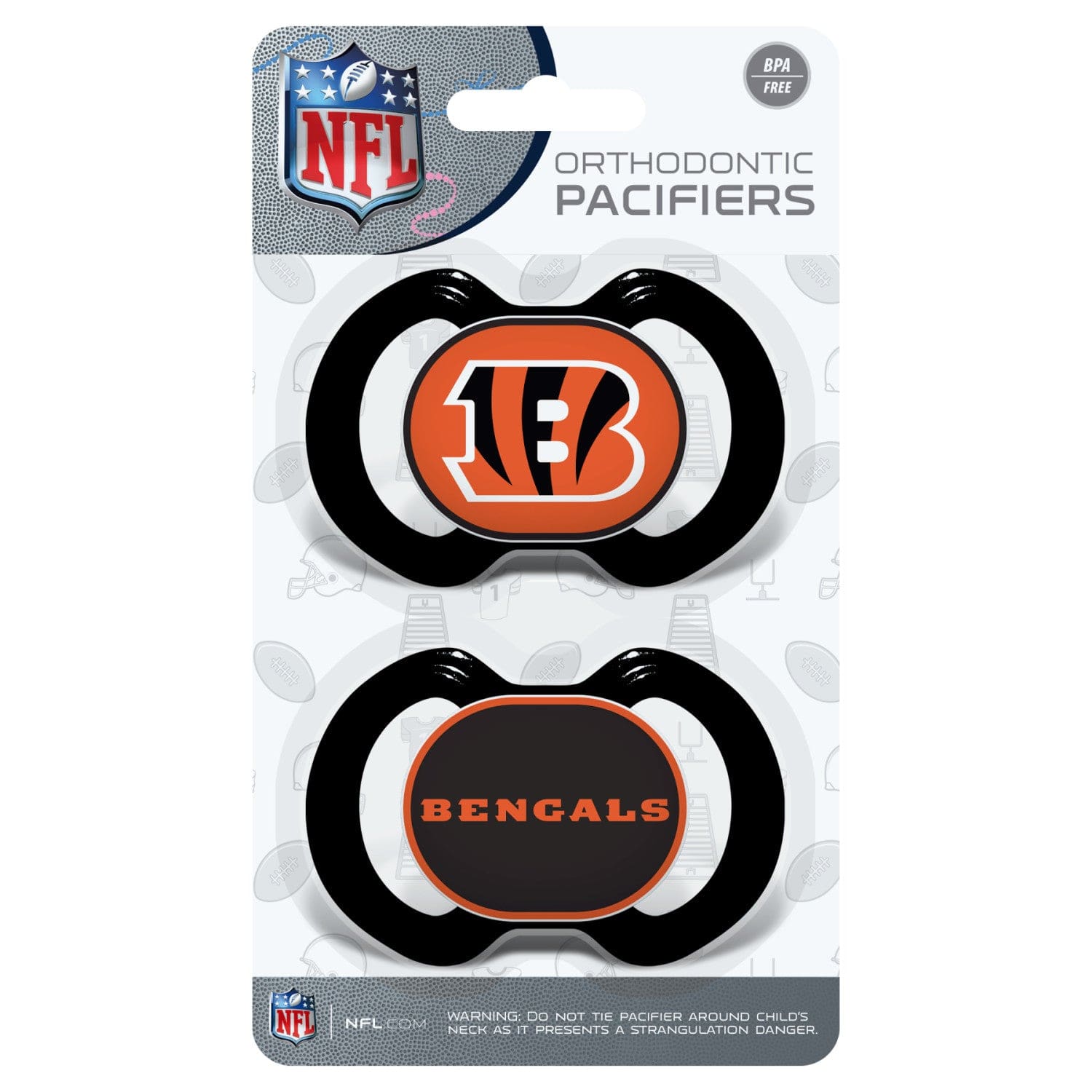 Cincinnati Bengals Pacifier Set - 2-Pack - Sports Gifts, Sports Memorabilia, Sports Collectibles, Fan Shop