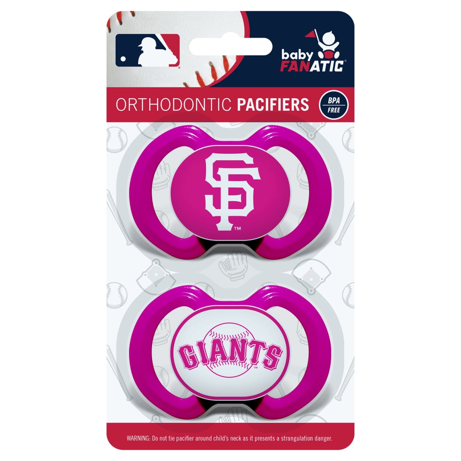 San Francisco Giants Pink Pacifier 2-Pack - Sports Gifts, Sports Memorabilia, Sports Collectibles, Fan Shop