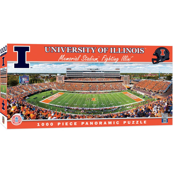Illinois Fighting Illini - 1000 Piece Panoramic Jigsaw Puzzle - 757 Sports Collectibles