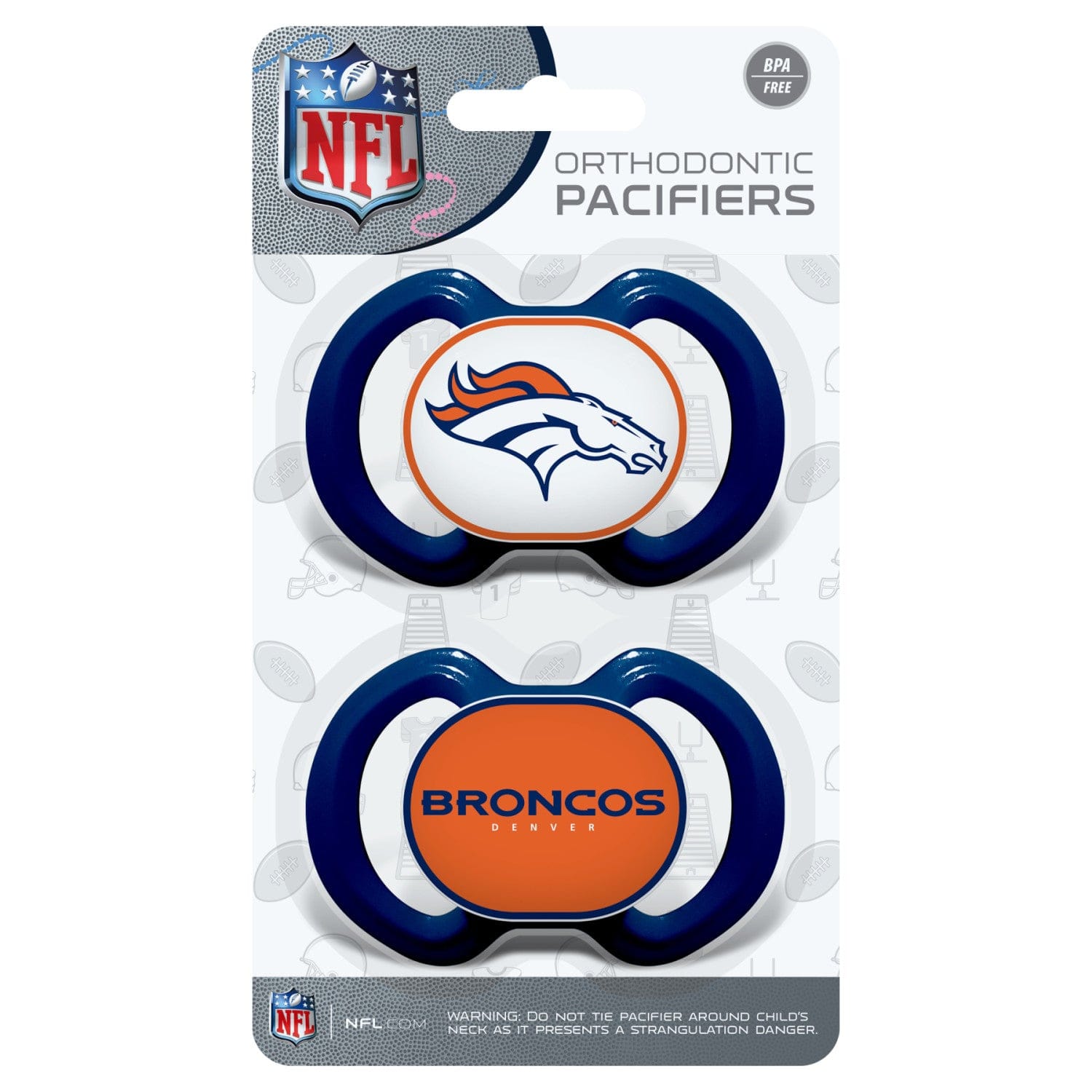 Denver Broncos Pacifier 2-Pack for Little Fans