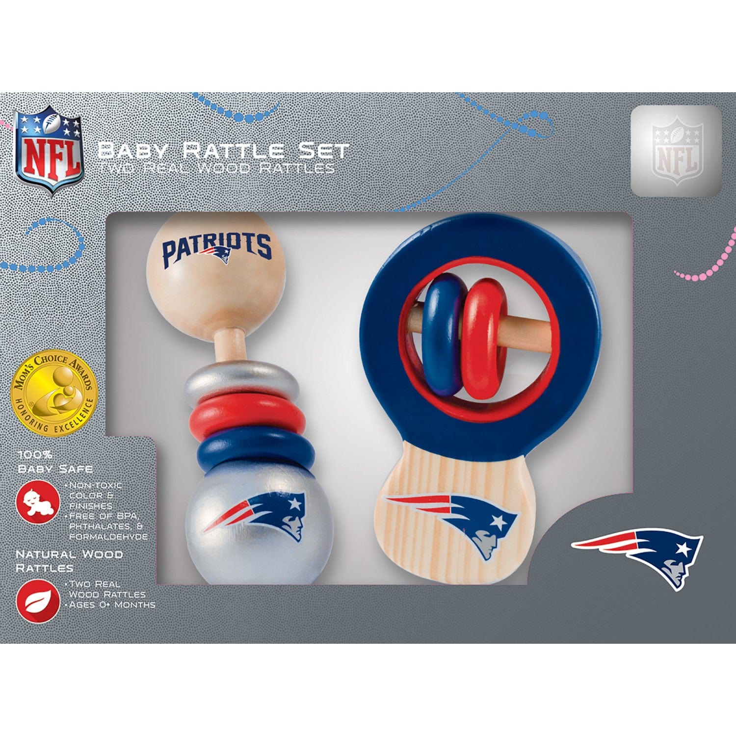 New England Patriots Baby Rattles 2-Pack - Perfect for Little Fans! - Sports Gifts, Sports Memorabilia, Sports Collectibles, Fan Shop