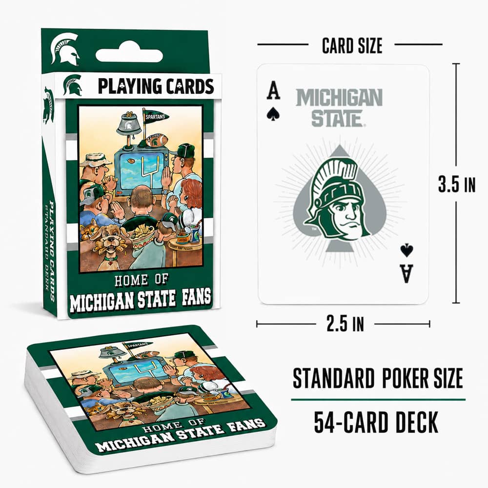 Michigan State Spartans 54-Card Fan Deck Playing Cards