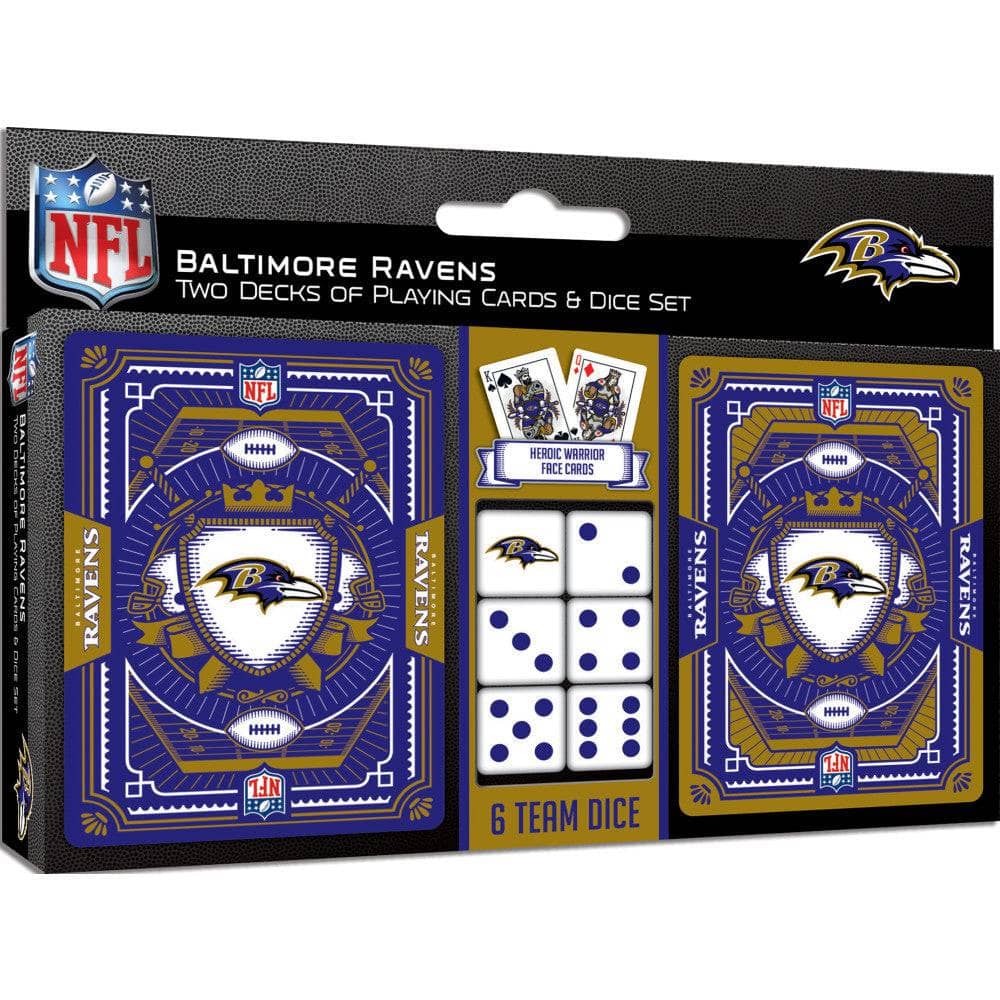 Baltimore Ravens 2-Pack Playing Cards and Dice Set