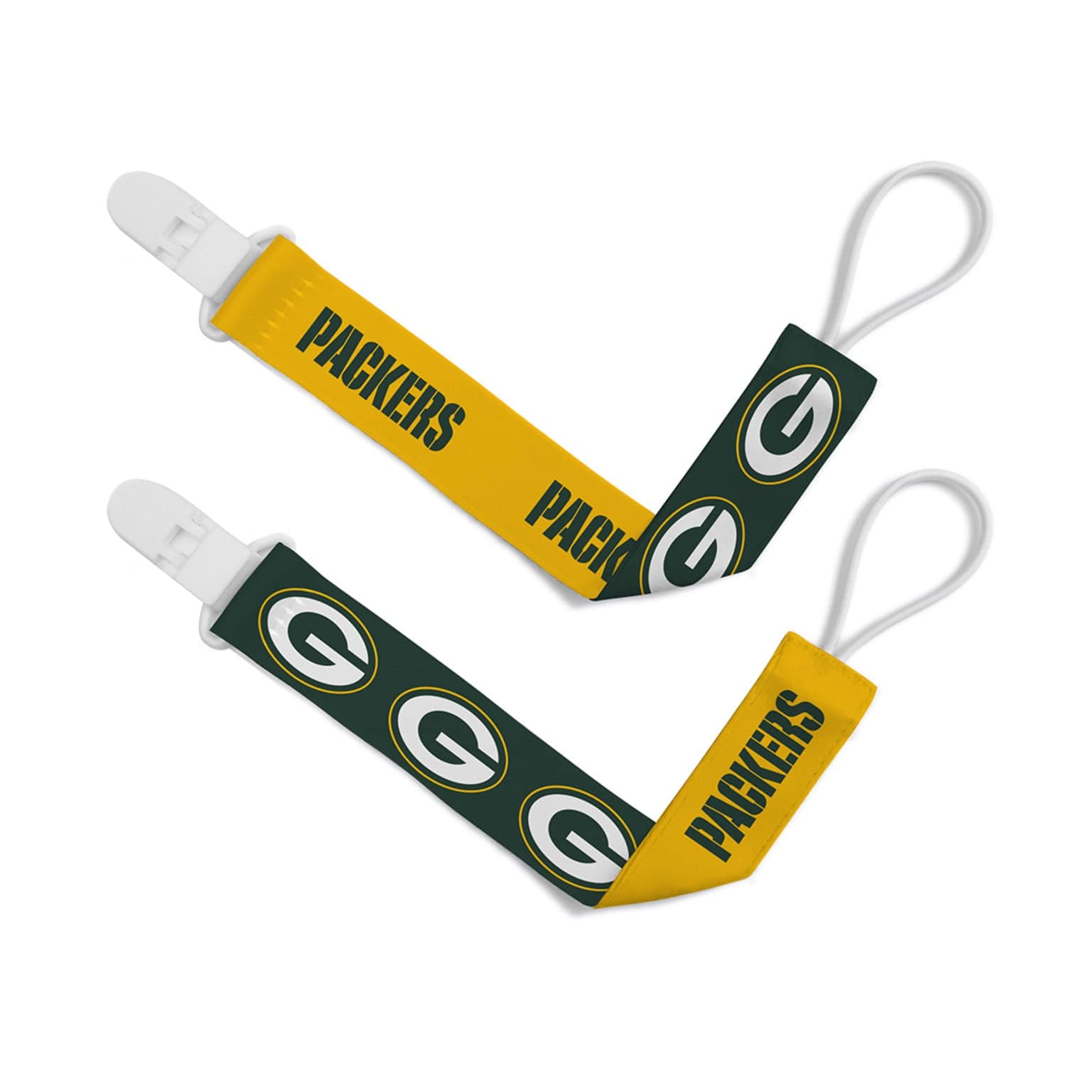 Green Bay Packers Pacifier Clip Set - 2-Pack - Sports Gifts, Sports Memorabilia, Sports Collectibles, Fan Shop