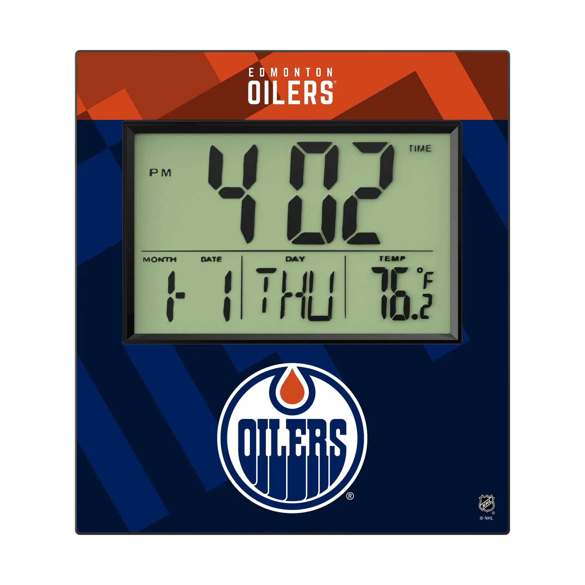 Edmonton Oilers Color Block Wall Clock