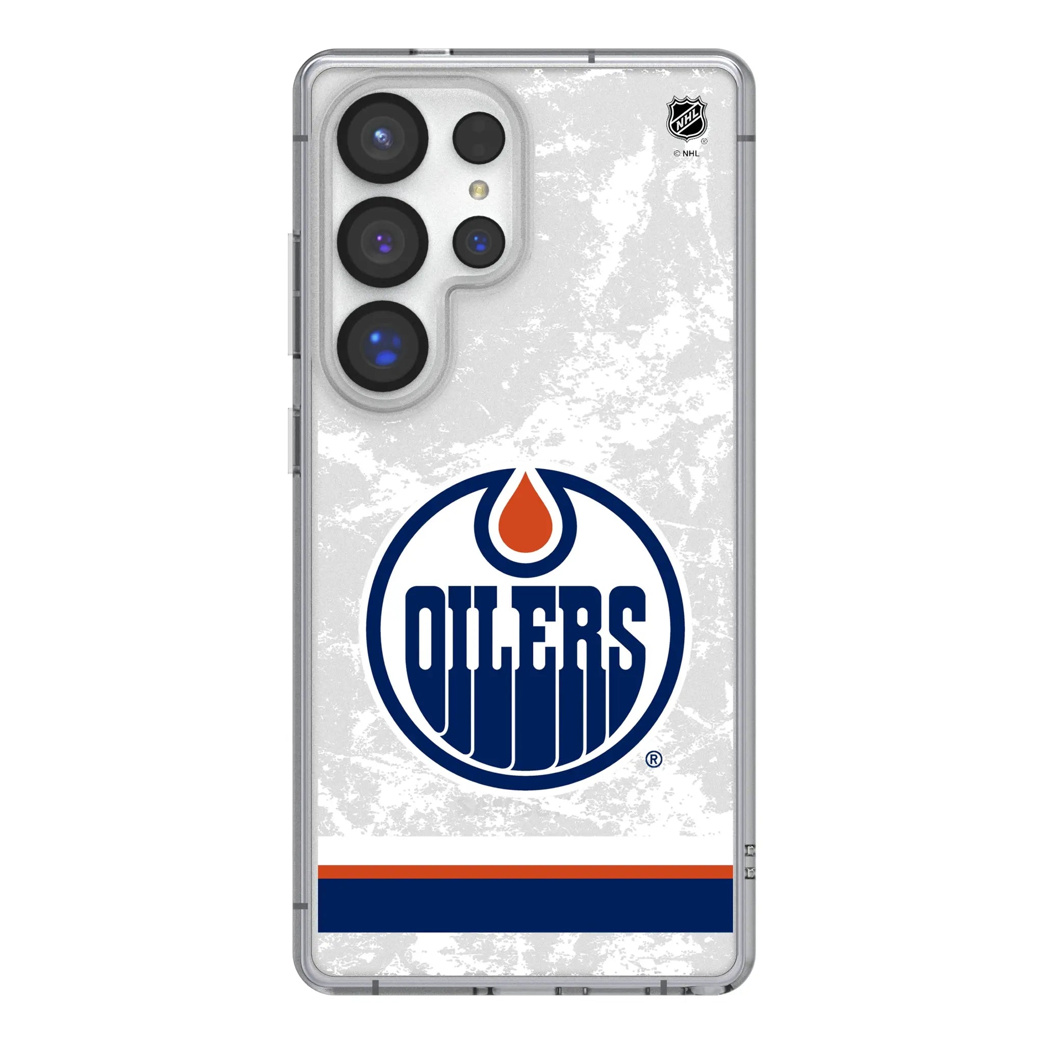 Edmonton Oilers Ice Stripe Clear Phone Case for Samsung Galaxy