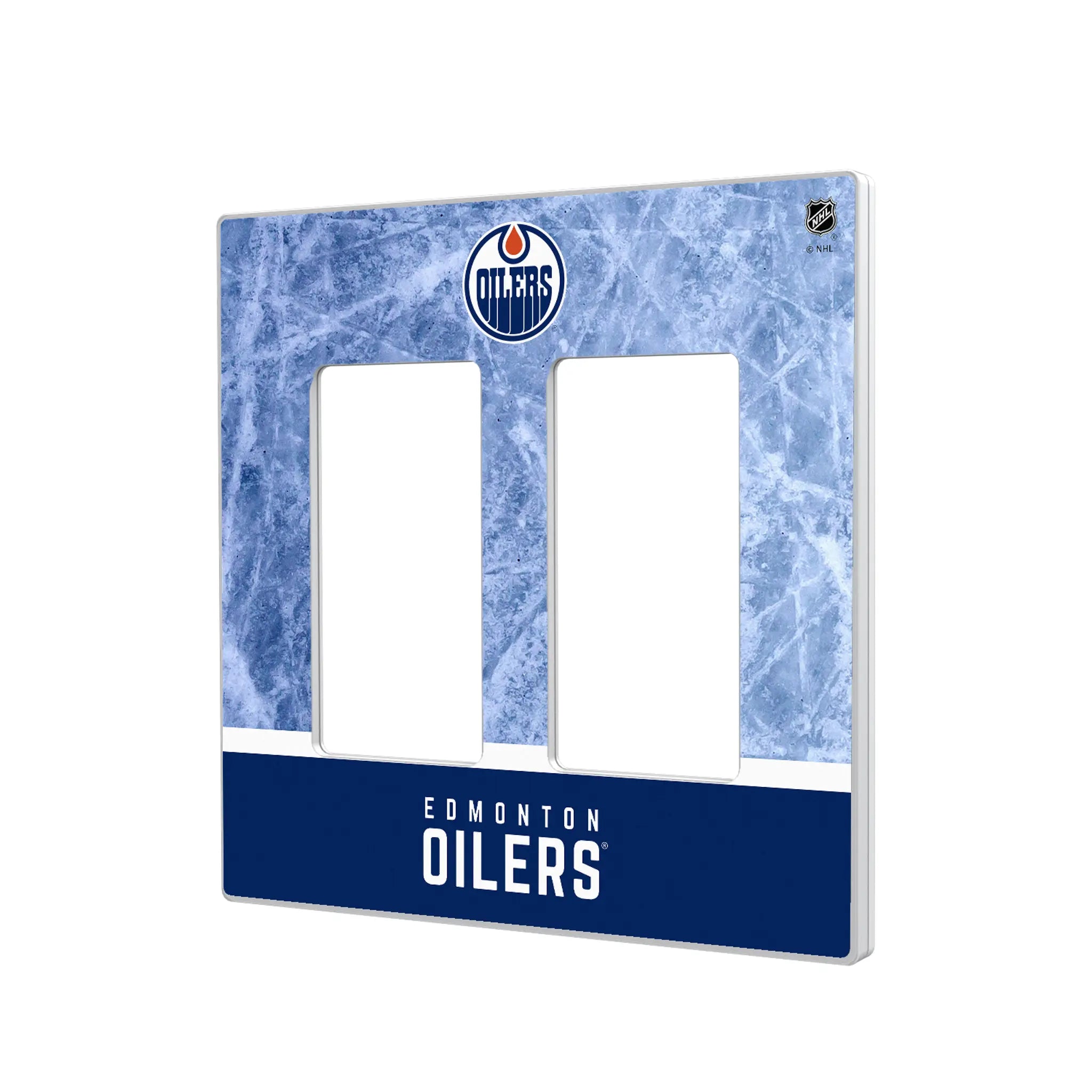 Edmonton Oilers Ice Wordmark Hidden-Screw Light Switch Plate