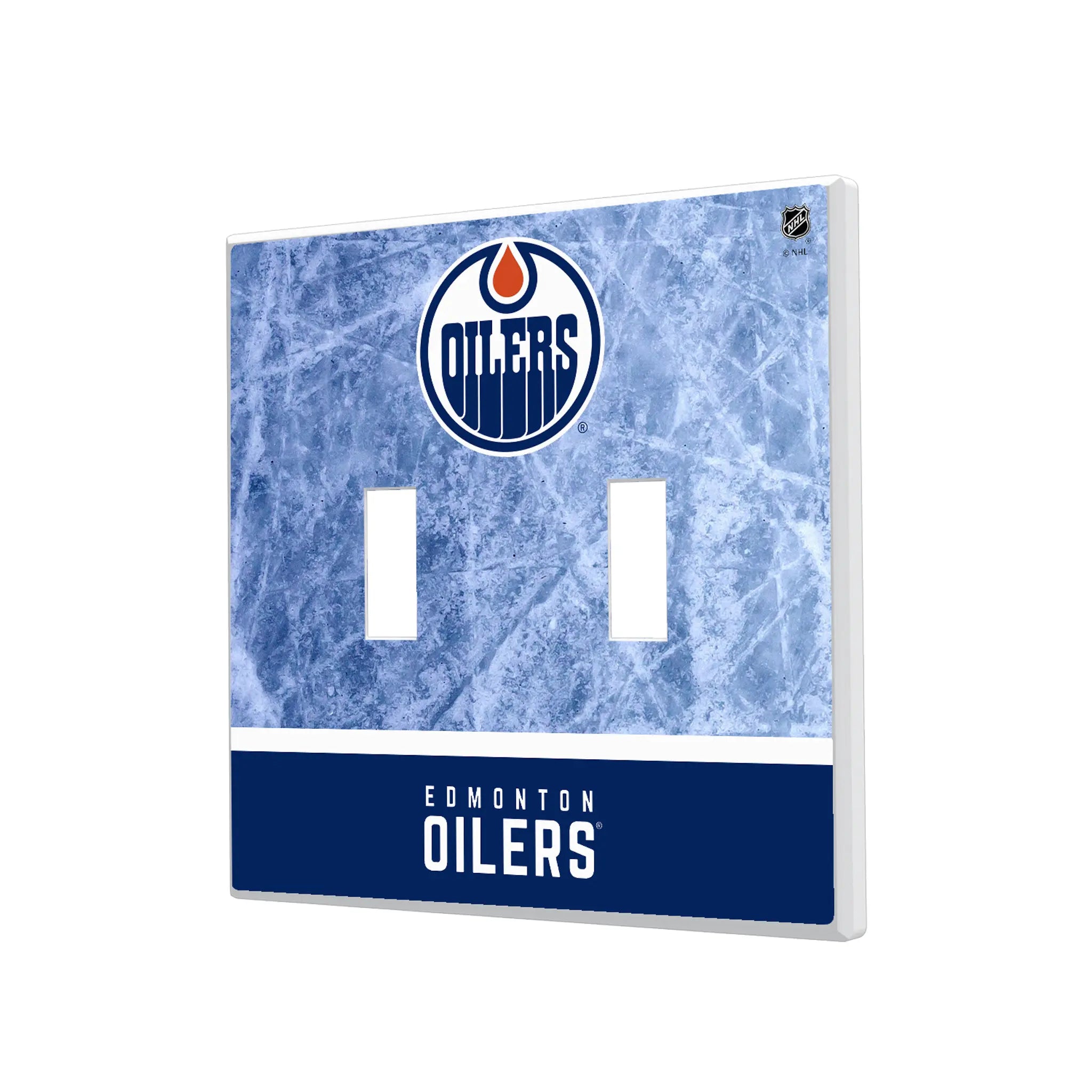 Edmonton Oilers Ice Wordmark Hidden-Screw Light Switch Plate