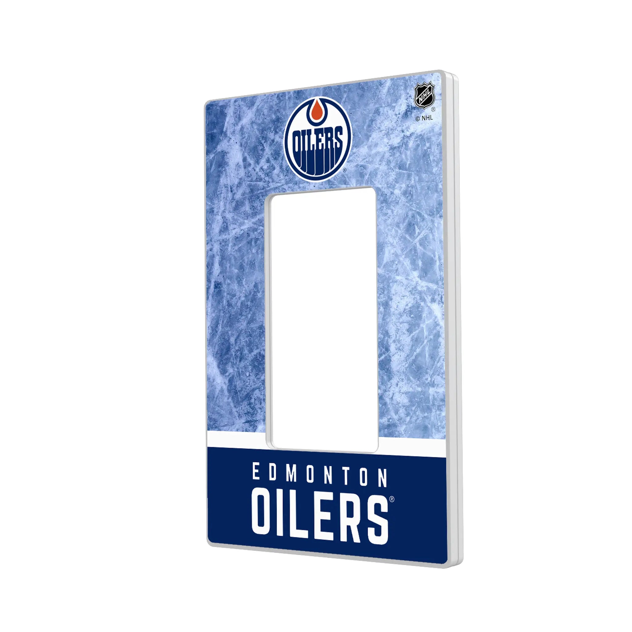 Edmonton Oilers Ice Wordmark Hidden-Screw Light Switch Plate
