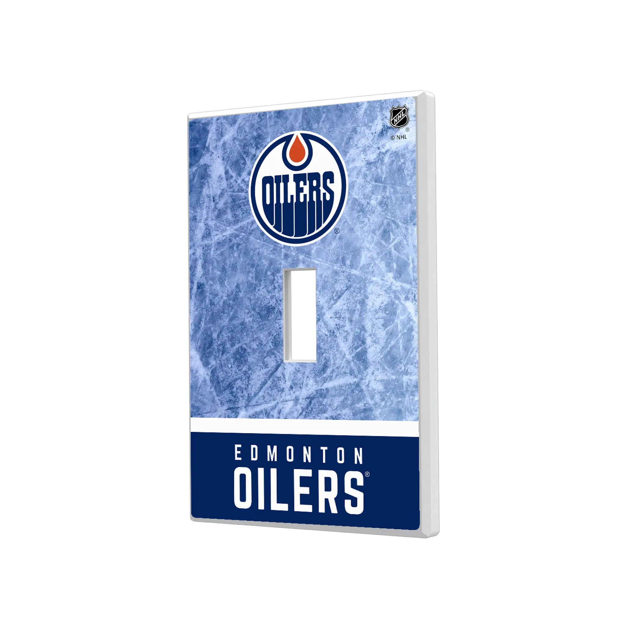 Edmonton Oilers Ice Wordmark Hidden-Screw Light Switch Plate