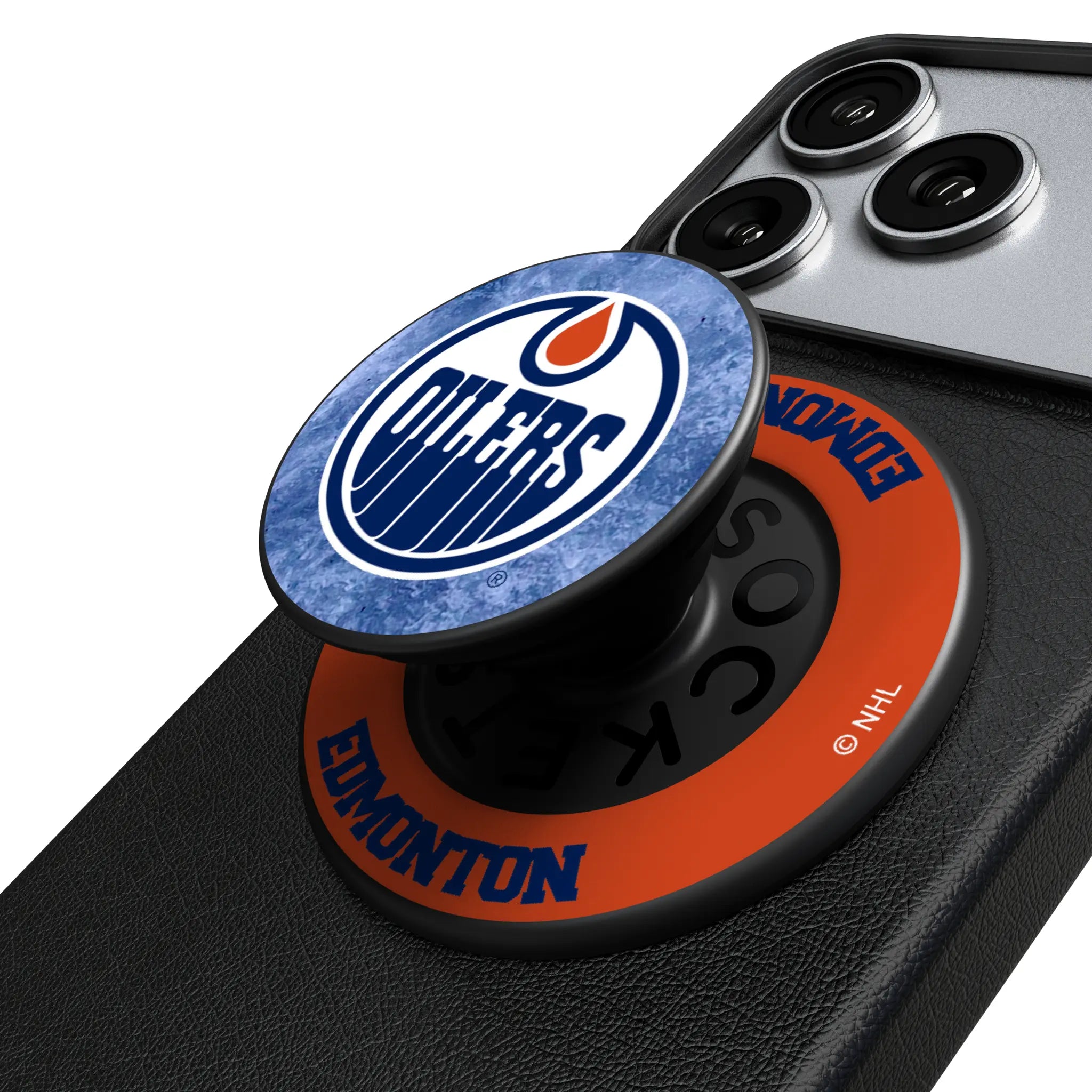 Edmonton Oilers Ice Wordmark PopSockets Magnetic Phone Grip and Stand