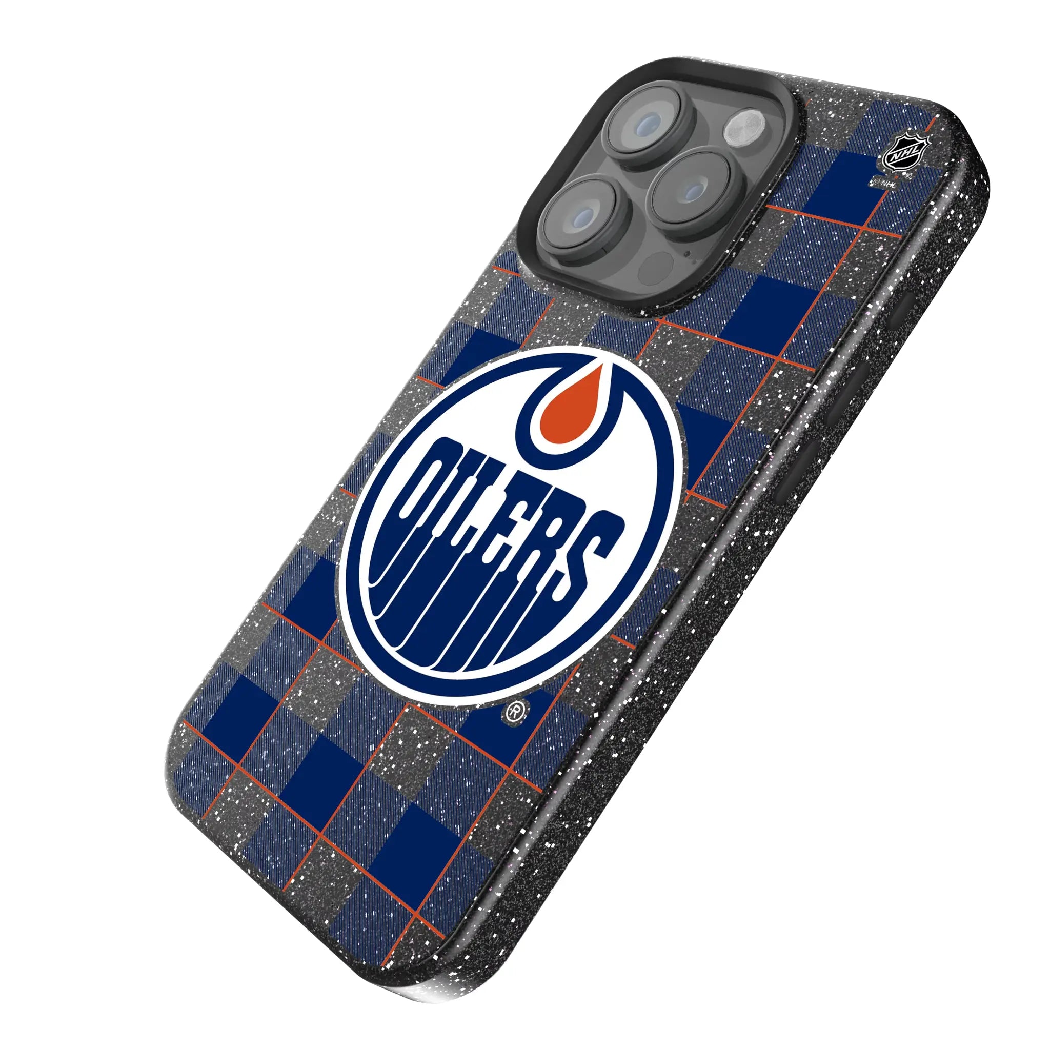 Edmonton Oilers Plaid Bling Phone Case