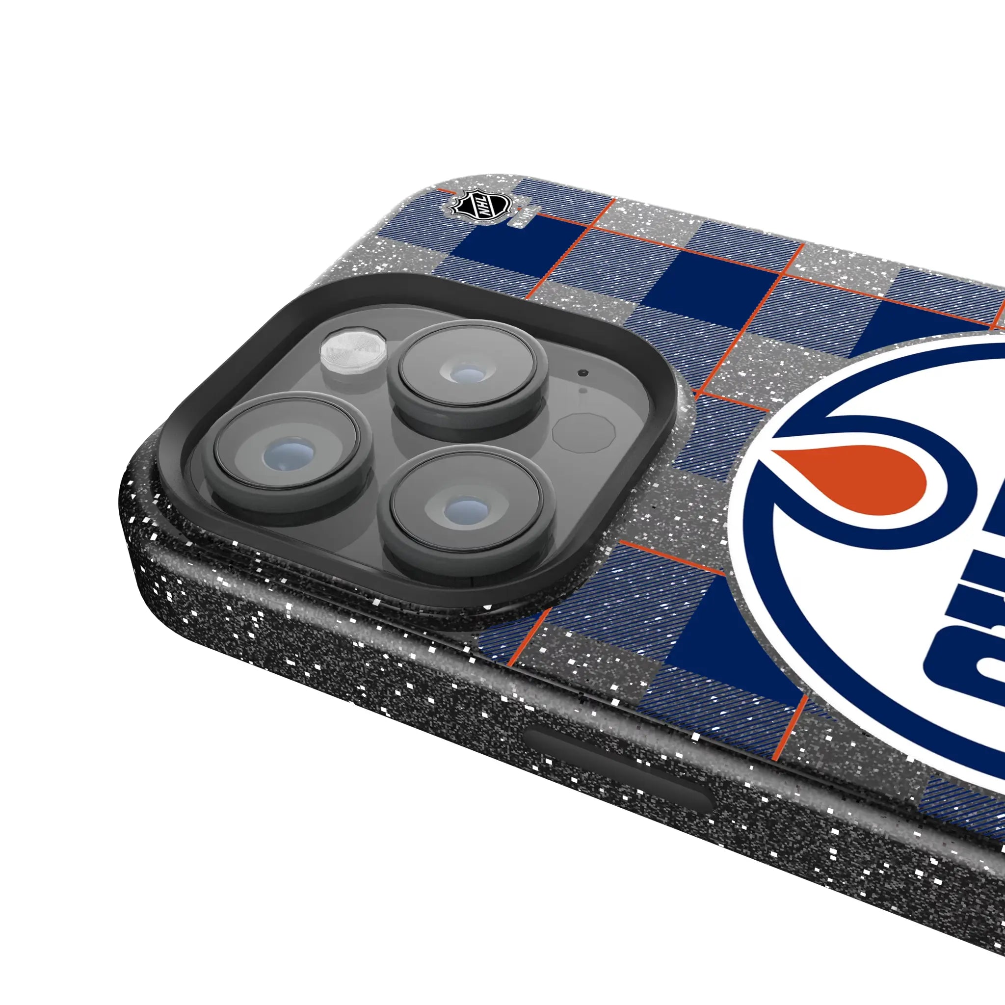 Edmonton Oilers Plaid Bling Phone Case