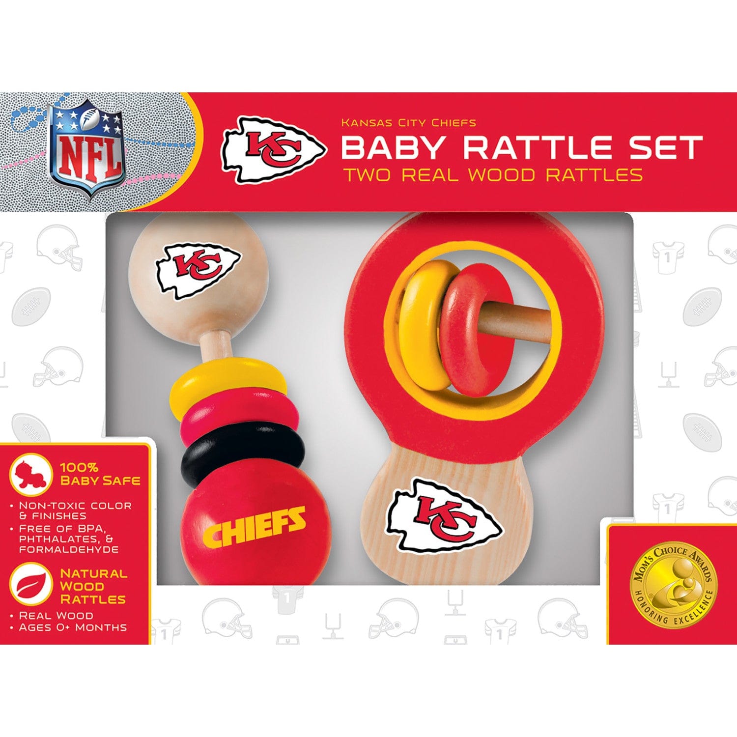 Kansas City Chiefs Baby Rattles 2-Pack - Sports Gifts, Sports Memorabilia, Sports Collectibles, Fan Shop
