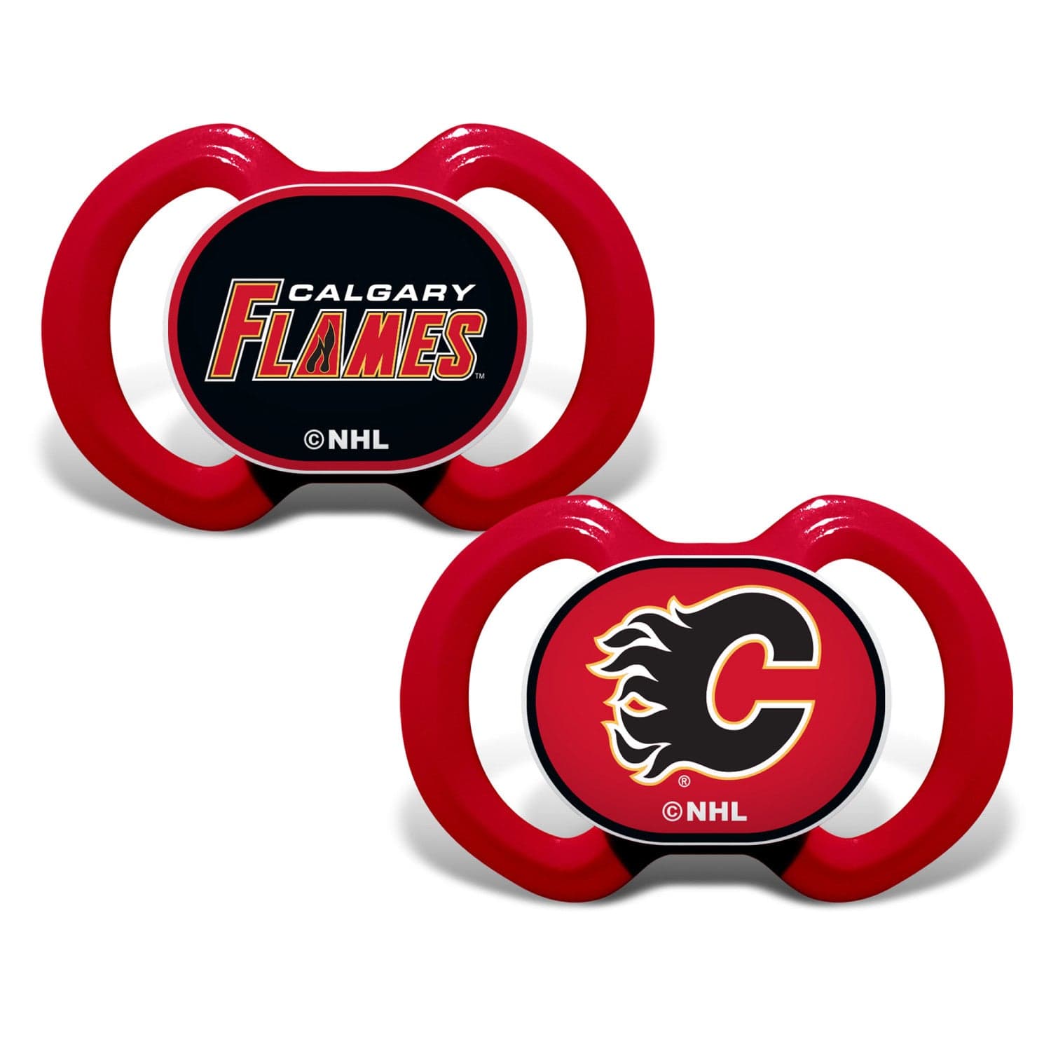 Calgary Flames Pacifier 2-Pack for Little Fans - Sports Gifts, Sports Memorabilia, Sports Collectibles, Fan Shop
