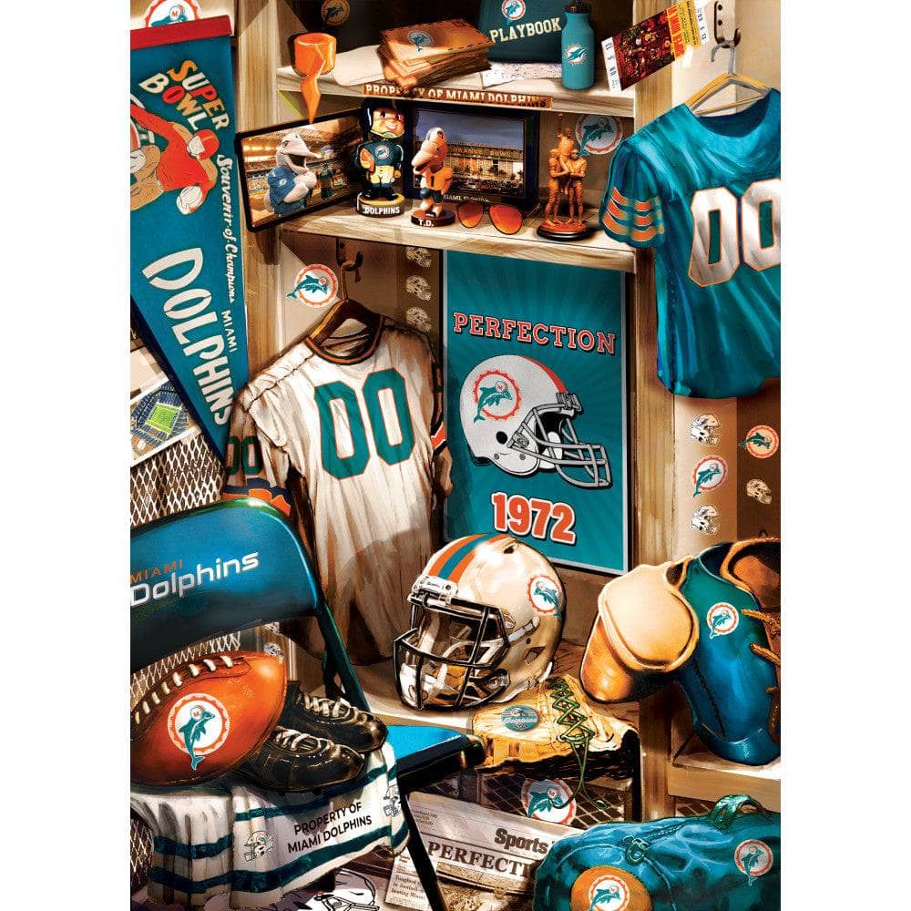 Miami Dolphins Locker Room 500-Piece Jigsaw Puzzle