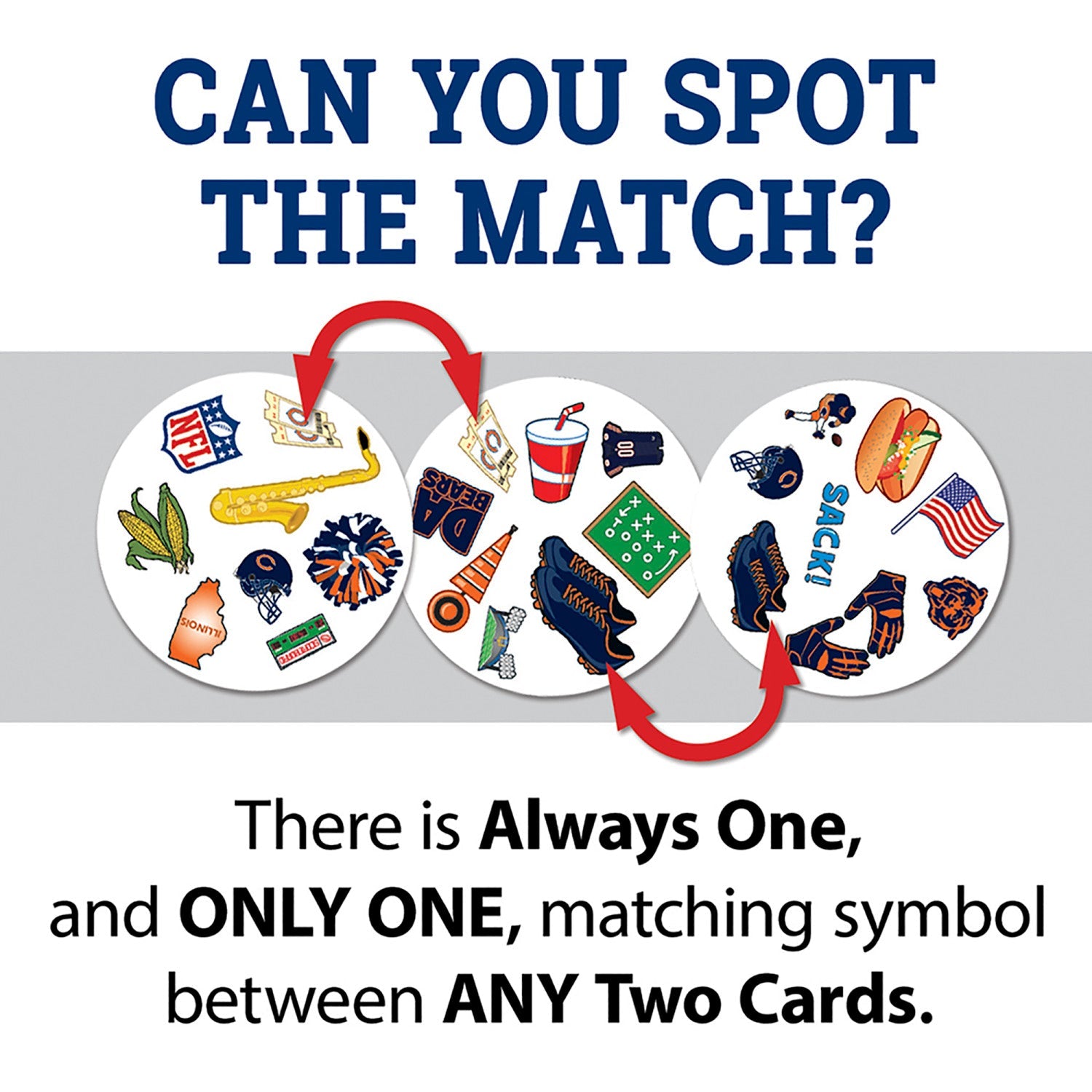Chicago Bears Spot It! Card Game - 757 Sports Collectibles