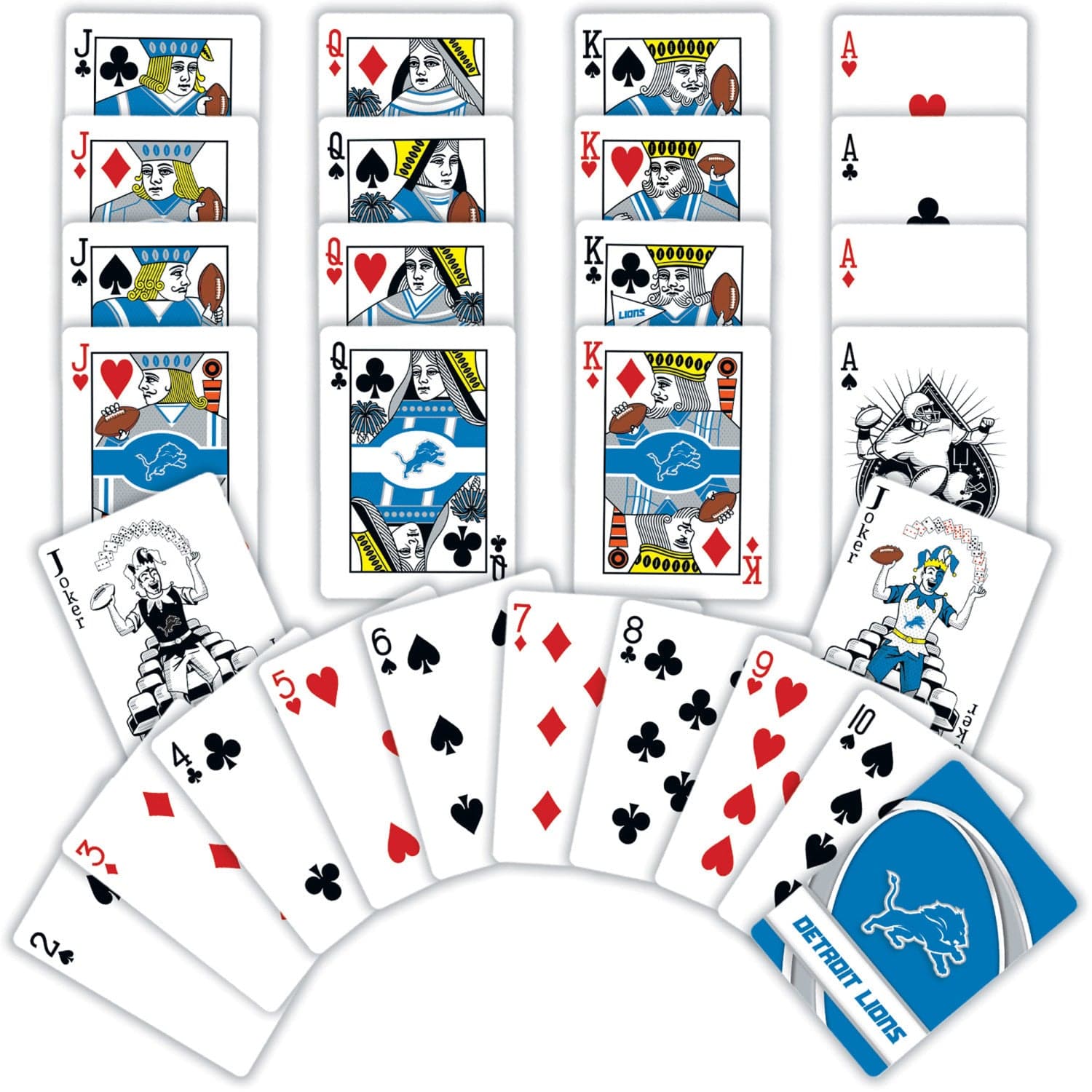 Detroit Lions 54 Card Playing Deck - Sports Gifts, Sports Memorabilia, Sports Collectibles, Fan Shop