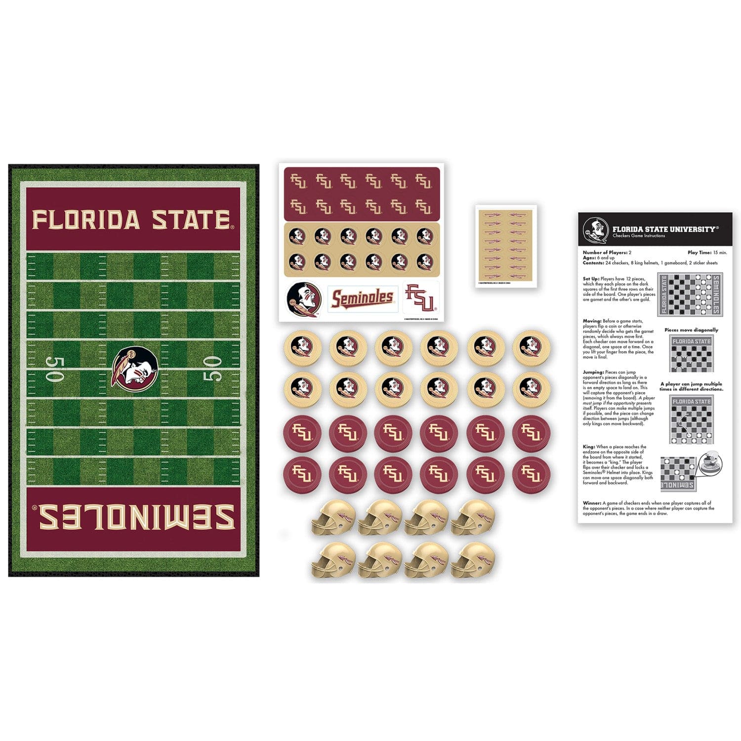 Florida State Seminoles Checkers Game - Sports Gifts, Sports Memorabilia, Sports Collectibles, Fan Shop