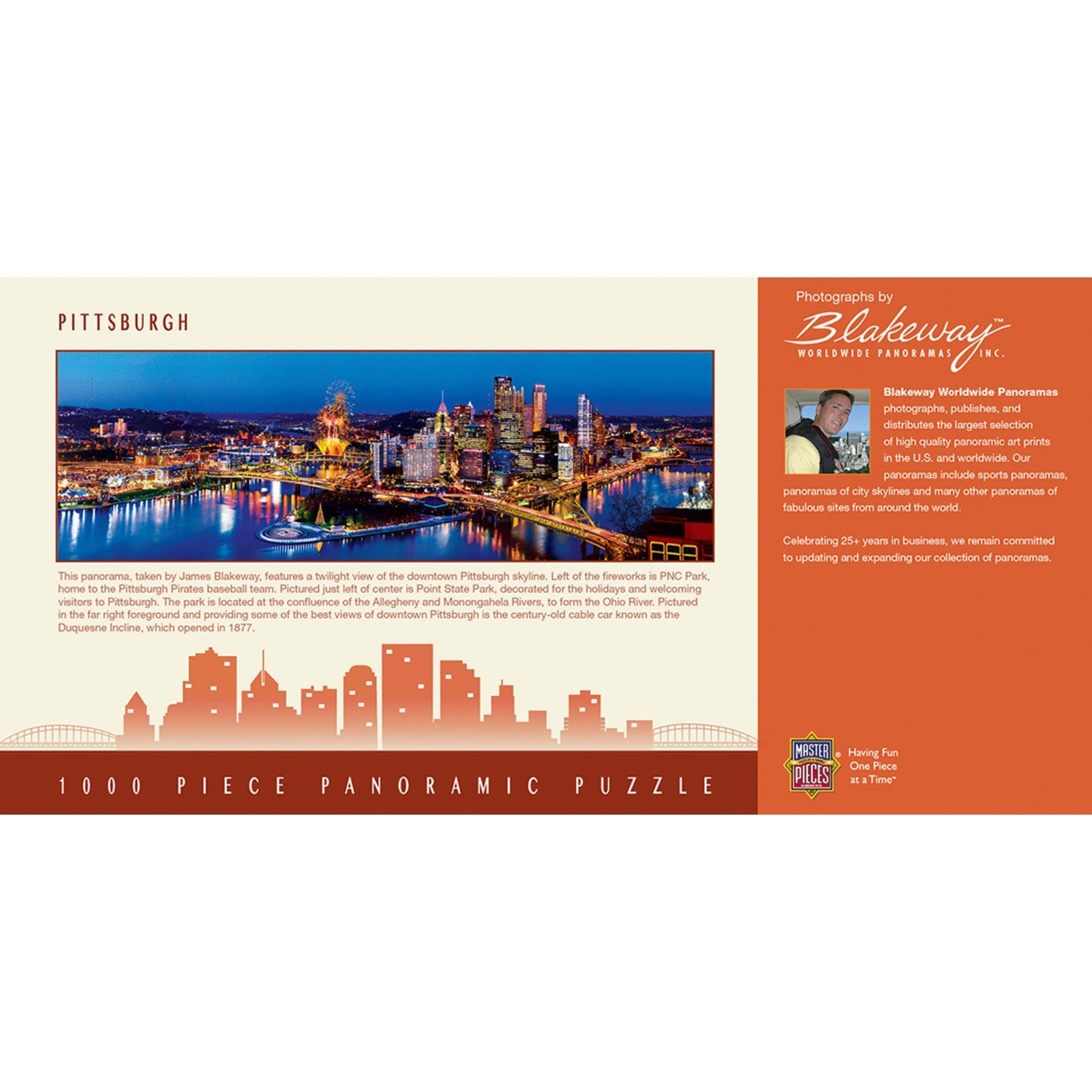 Pittsburgh 1000 Piece Panoramic Jigsaw Puzzle - 757 Sports Collectibles
