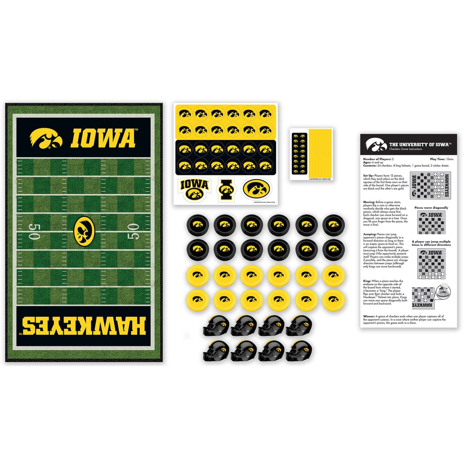 Iowa Hawkeyes Checkers Game - Sports Gifts, Sports Memorabilia, Sports Collectibles, Fan Shop