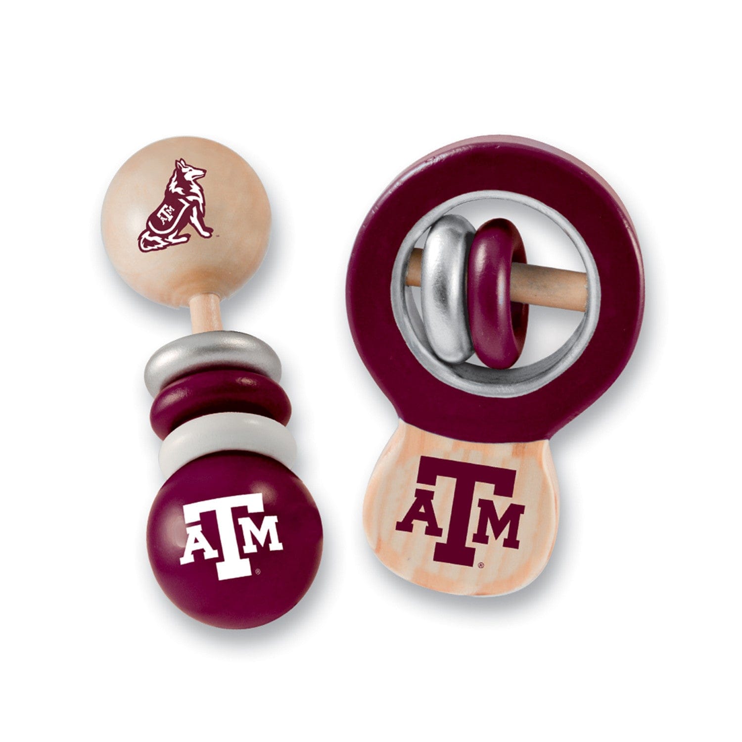 Texas A&M Aggies Baby Rattles 2-Pack - Sports Gifts, Sports Memorabilia, Sports Collectibles, Fan Shop