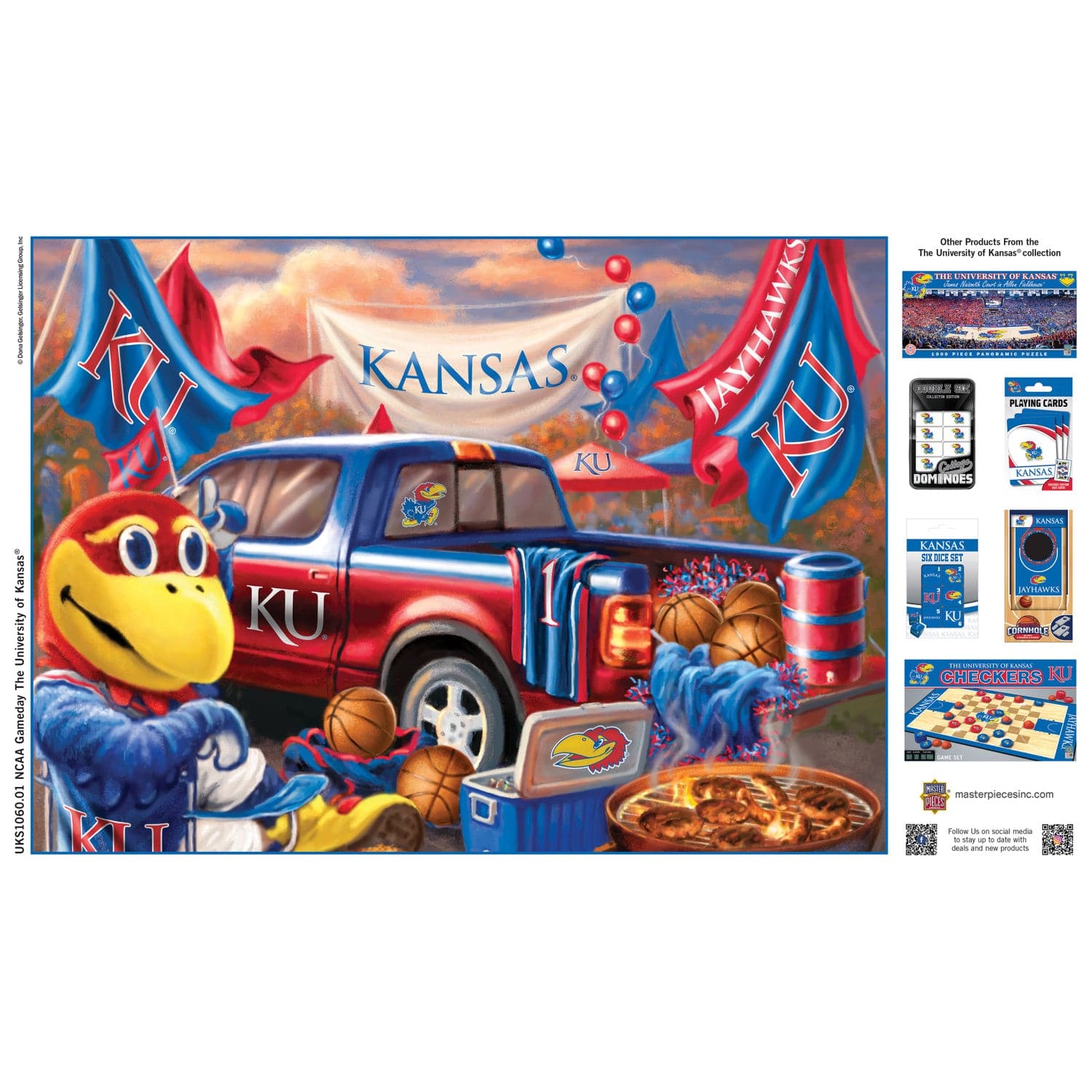 Kansas Jayhawks Gameday 1000 Piece Jigsaw Puzzle - Sports Gifts, Sports Memorabilia, Sports Collectibles, Fan Shop