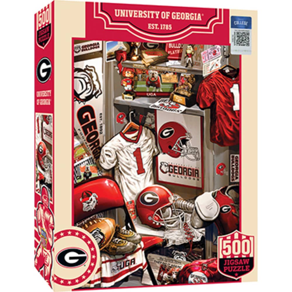 Georgia Bulldogs Locker Room 500 Piece Jigsaw Puzzle - Sports Gifts, Sports Memorabilia, Sports Collectibles, Fan Shop