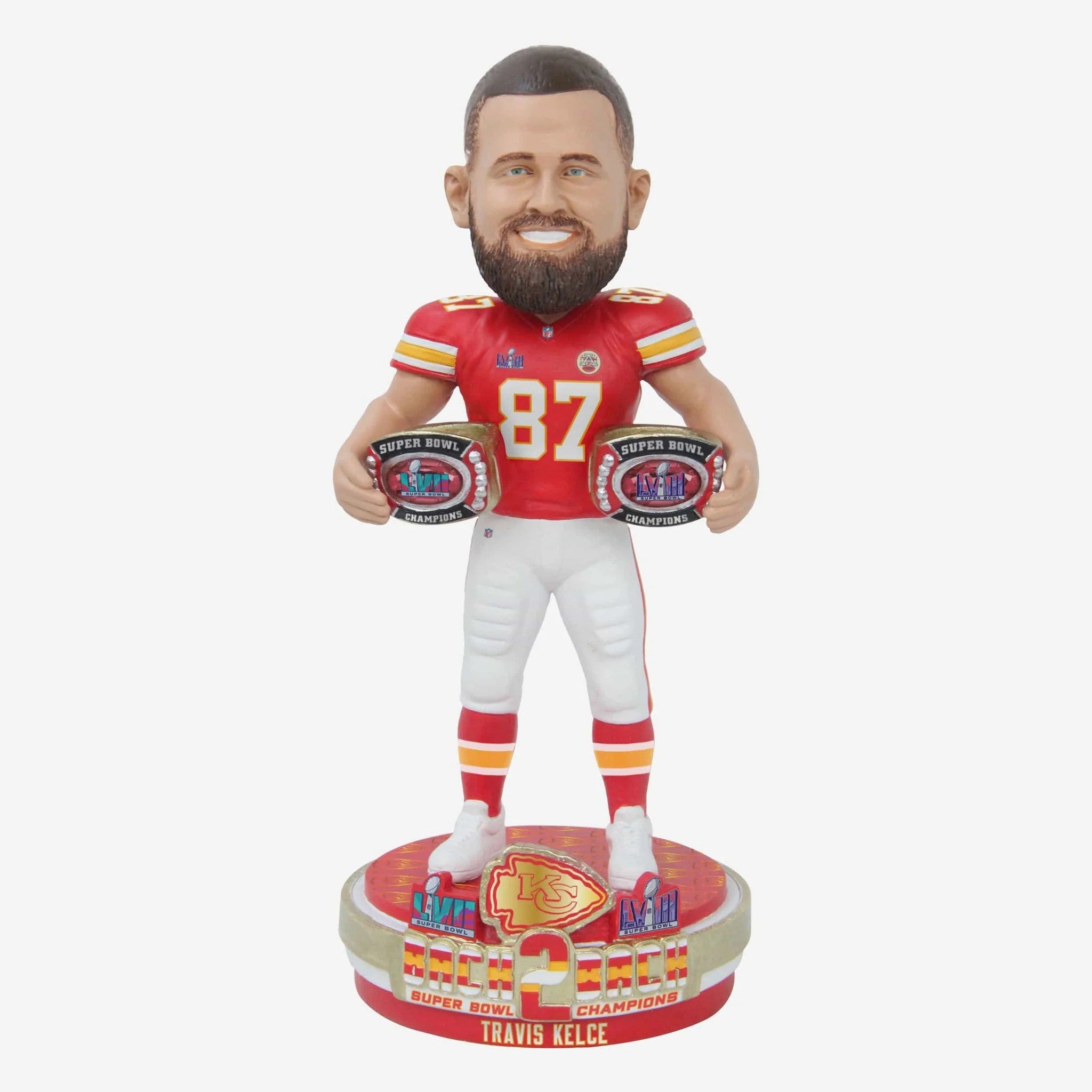 Kansas City Chiefs 2024 Super Bowl LVIII Champions Travis Kelce Bobblehead - 757 Sports Collectibles