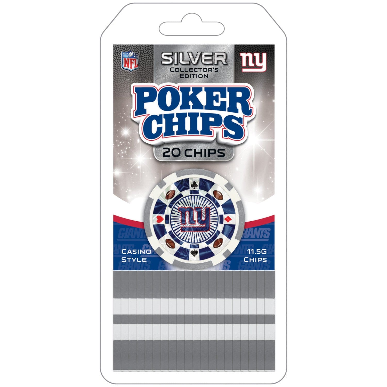 New York Giants 20 Piece Poker Chip Set - Sports Gifts, Sports Memorabilia, Sports Collectibles, Fan Shop
