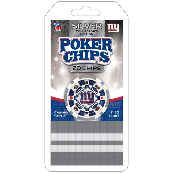 New York Giants 20 Piece Poker Chips - 757 Sports Collectibles