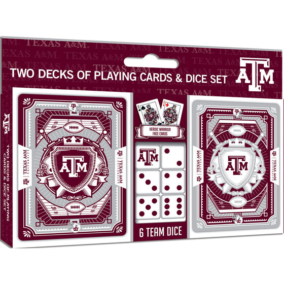 Texas A&M Aggies - 2-Pack Playing Cards & Dice Set - 757 Sports Collectibles