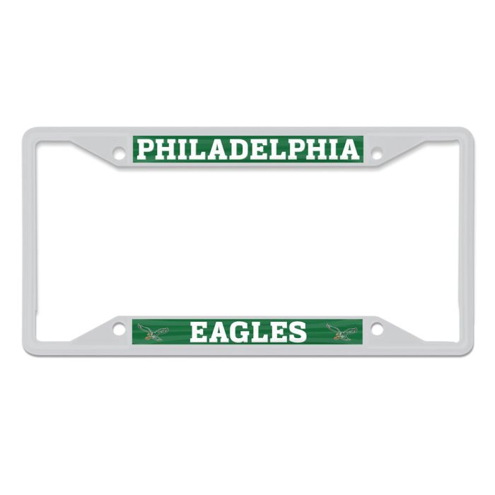 Philadelphia Eagles Lic Plt Frame S/S White Frame - Sports Collectibles, Sports Memorabilia, Sports Fan Shop, Sports Gifts