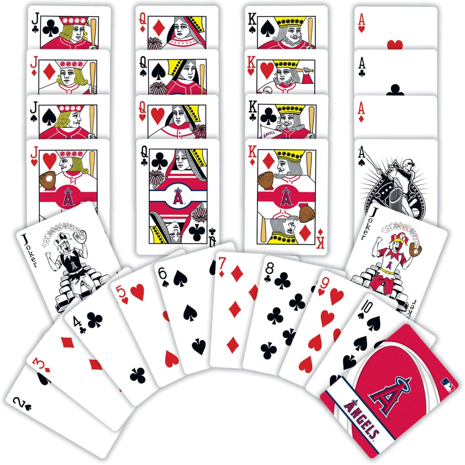 Los Angeles Angels Official Playing Cards - 54 Card Deck - Sports Gifts, Sports Memorabilia, Sports Collectibles, Fan Shop