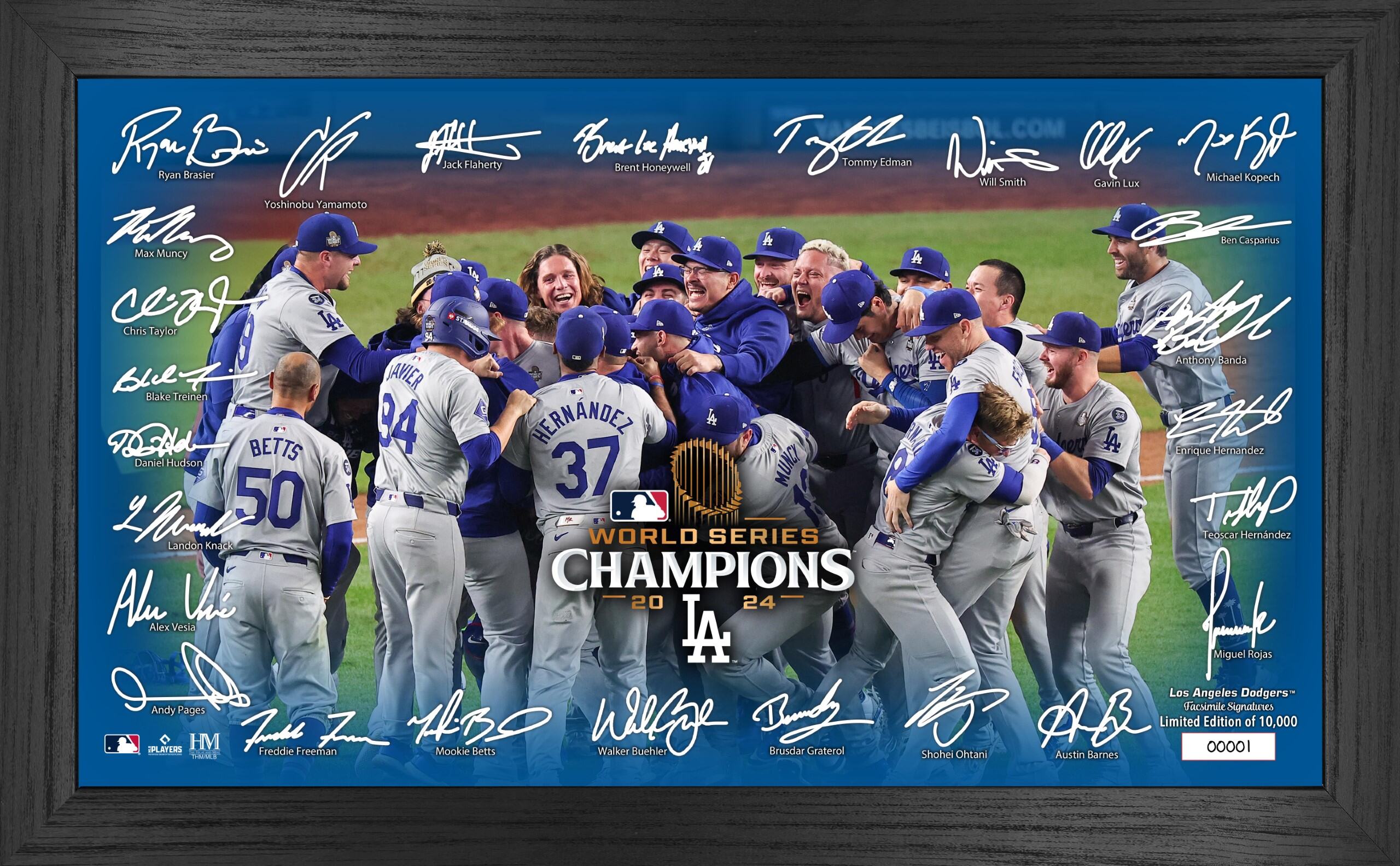 LA Dodgers 2024 World Series Champions Celebration Signature Frame - Sports Collectibles, Sports Memorabilia, Sports Fan Shop, Sports Gifts