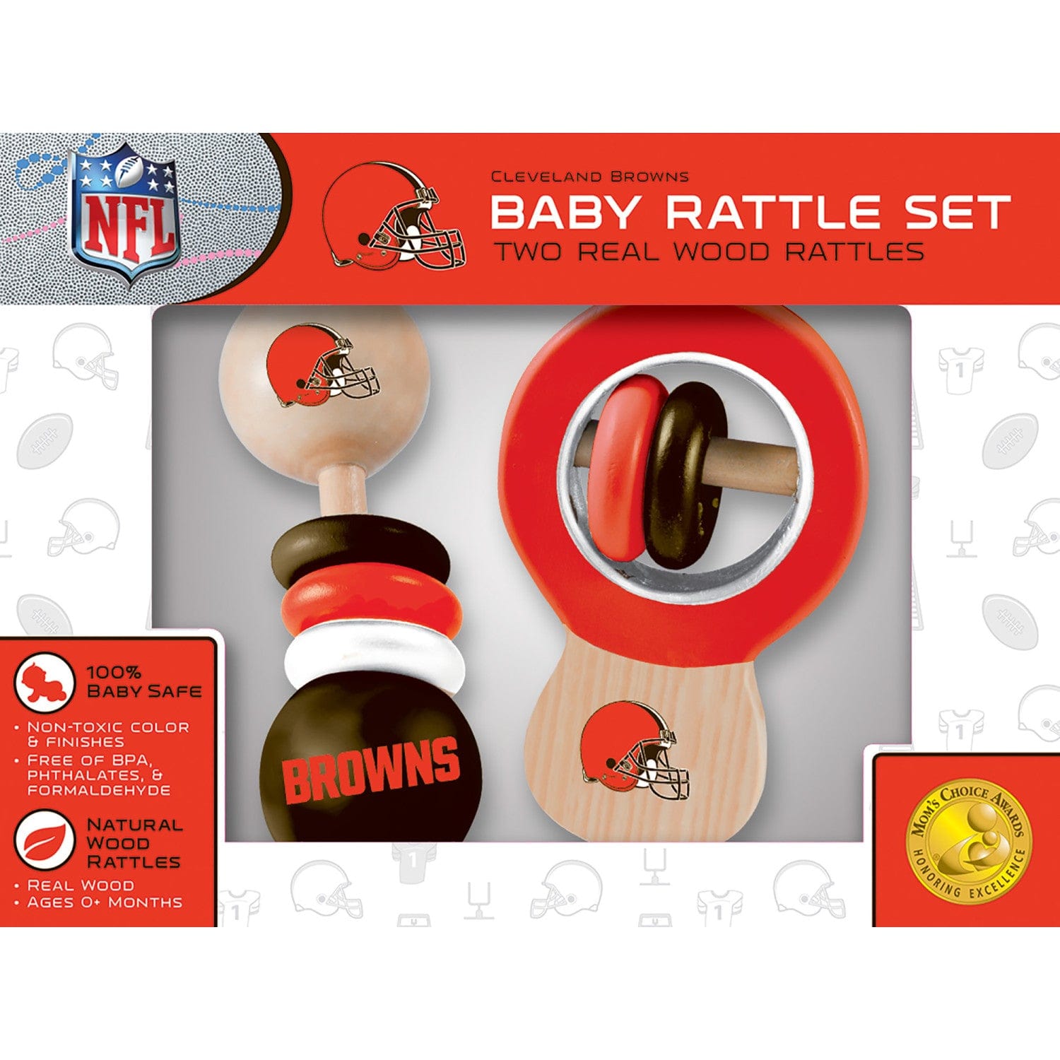 Cleveland Browns Baby Rattles 2-Pack - Sports Gifts, Sports Memorabilia, Sports Collectibles, Fan Shop